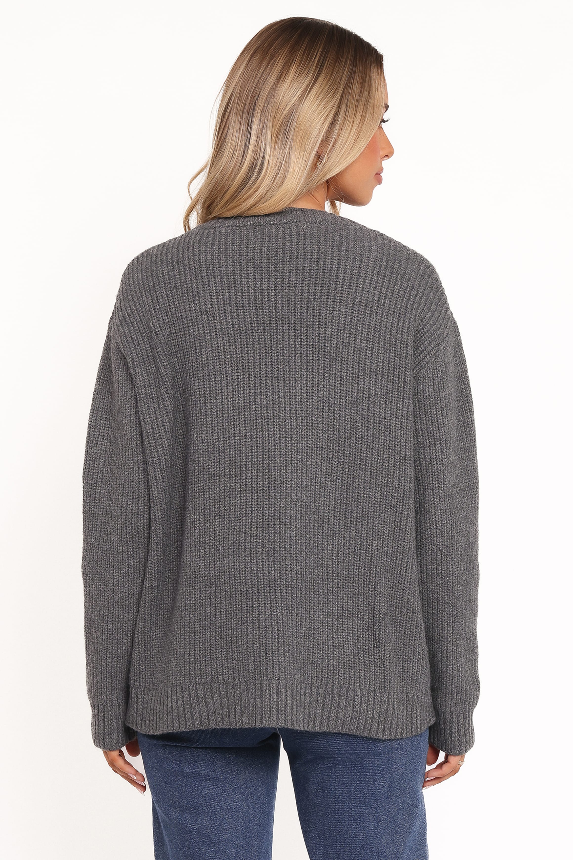 Petal and Pup USA KNITWEAR Hammond Tie Up Cardigan - Grey
