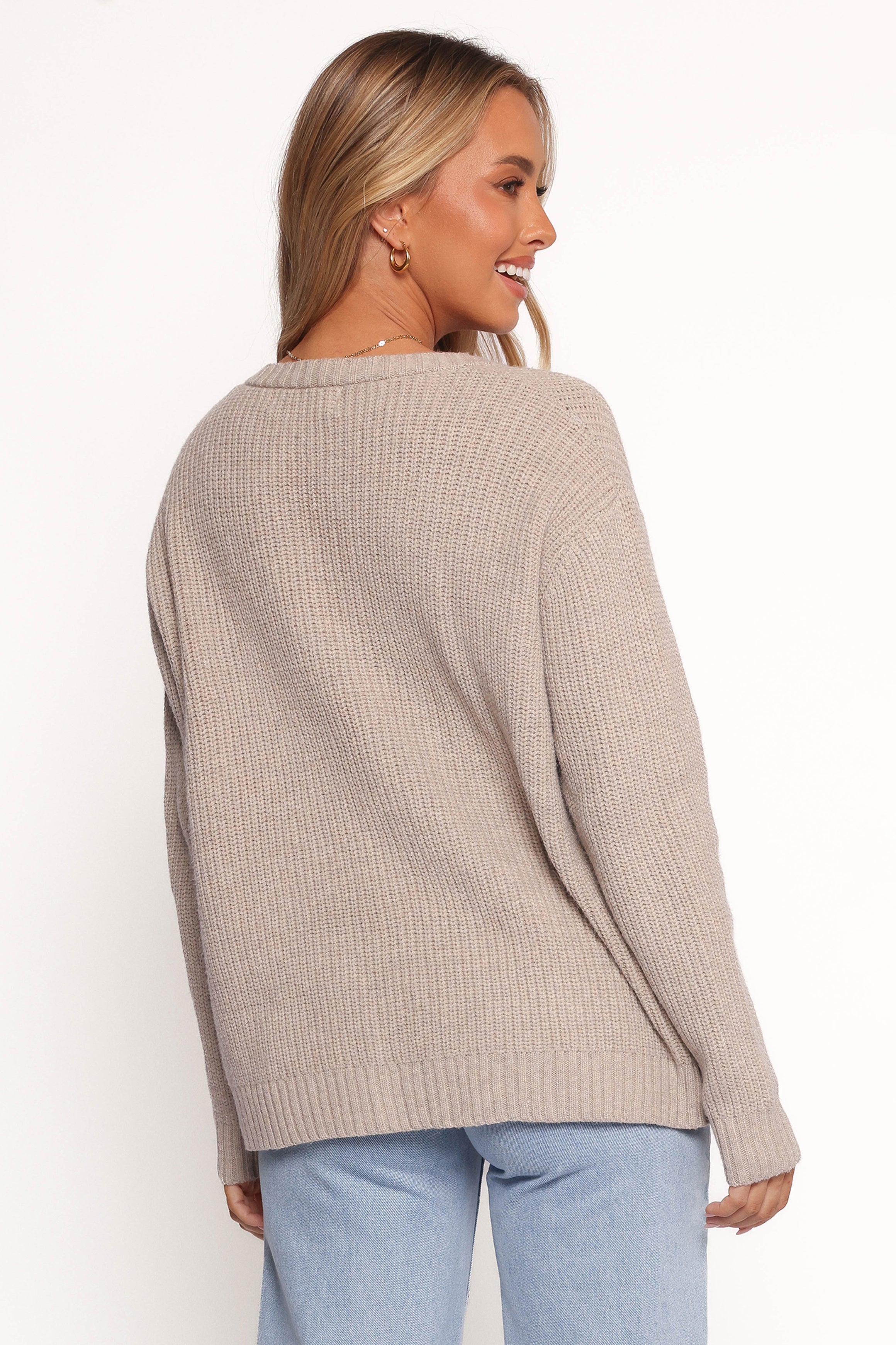 Petal and Pup USA KNITWEAR Hammond Tie Up Cardigan - Taupe