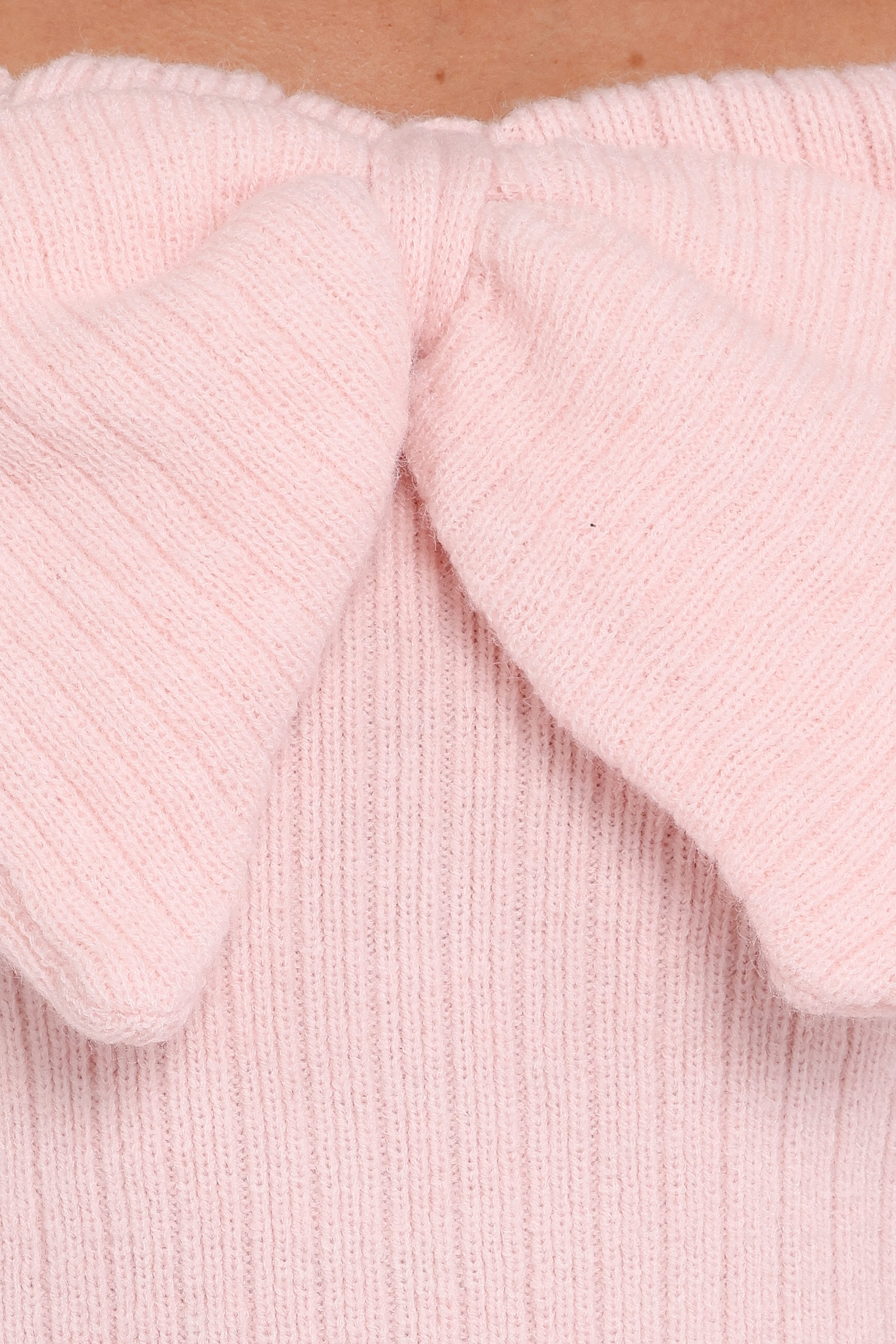 Helene Bow Off Shoulder Knit Sweater - Pink | Petal & Pup USA