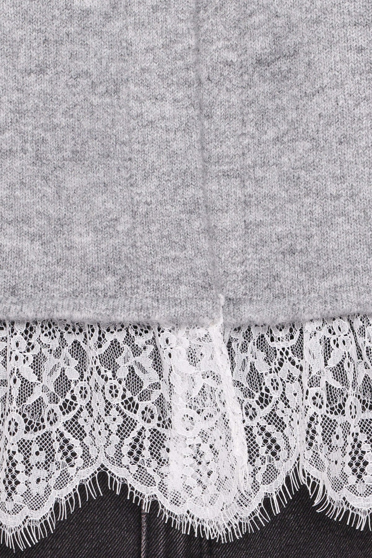 Petal and Pup USA KNITWEAR Helga Lace Trim Cardigan - Grey