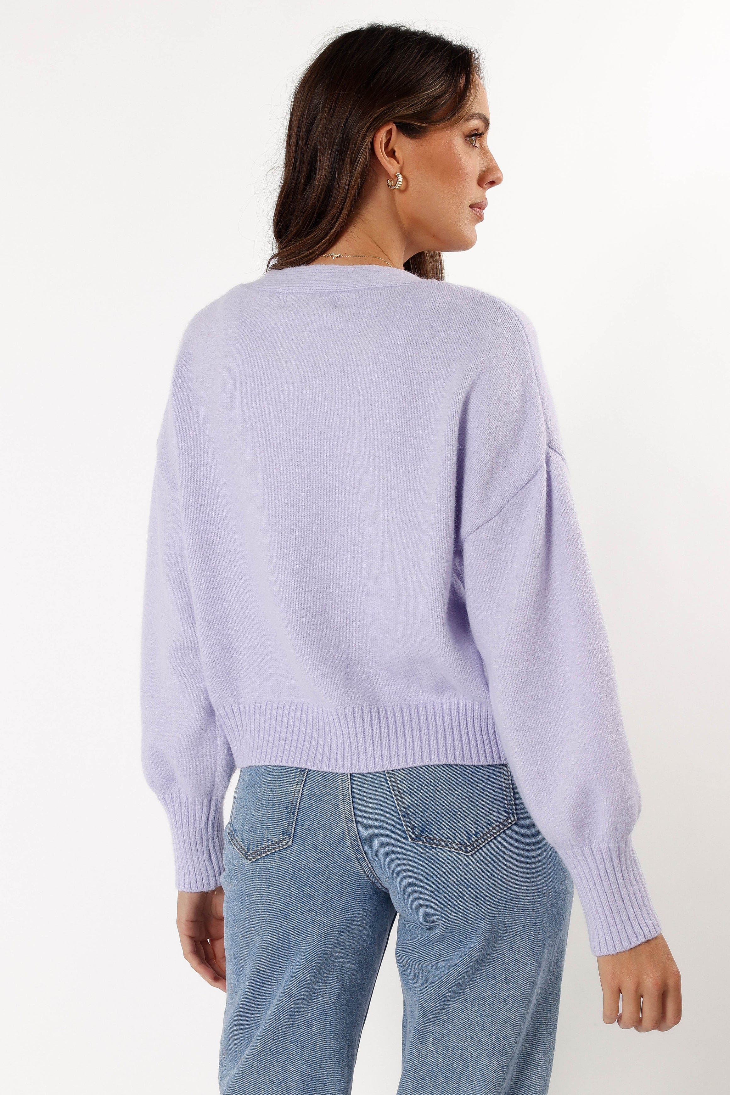 Isabel Button Front Cardigan - Lilac | Petal & Pup USA