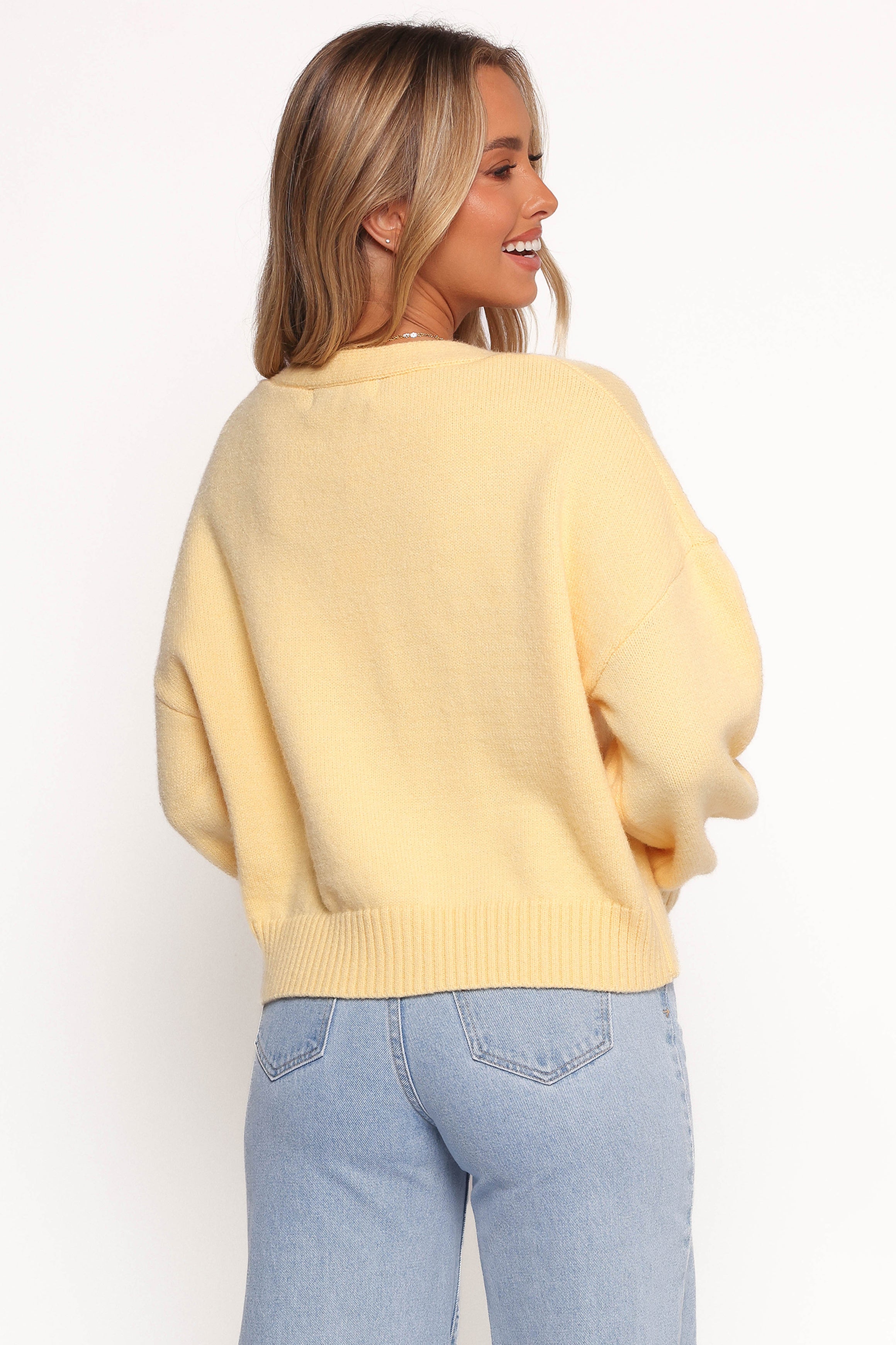 Petal and Pup USA KNITWEAR Isabel Button Front Cardigan - Yellow (Hold for Rack)