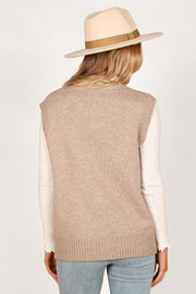 Petal and Pup USA KNITWEAR Jackie Knit Sweater Vest - Camel