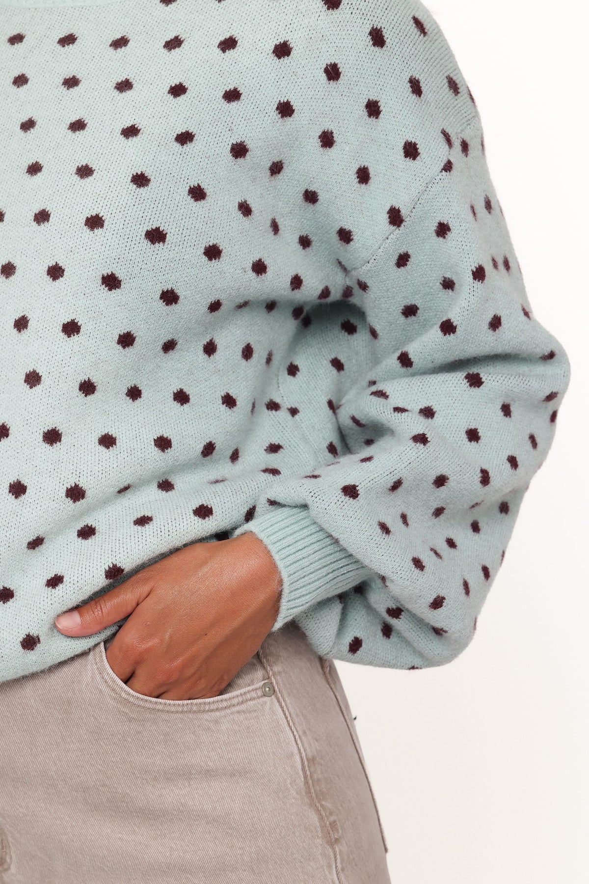 Petal and Pup USA KNITWEAR Jax Knit Sweater - Blue Polka Dot