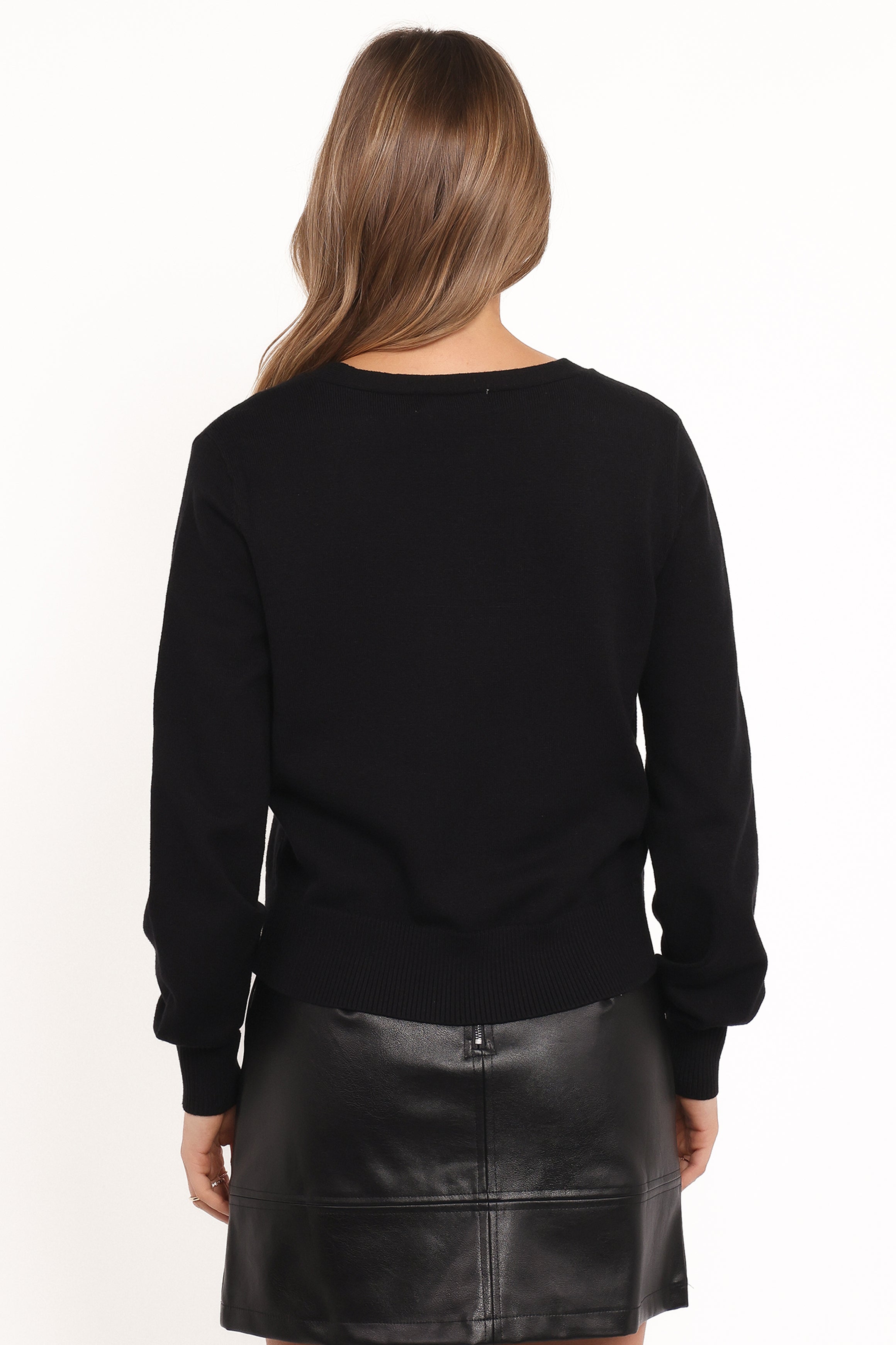 Petal and Pup USA KNITWEAR Josey Bow Button Cardigan - Black