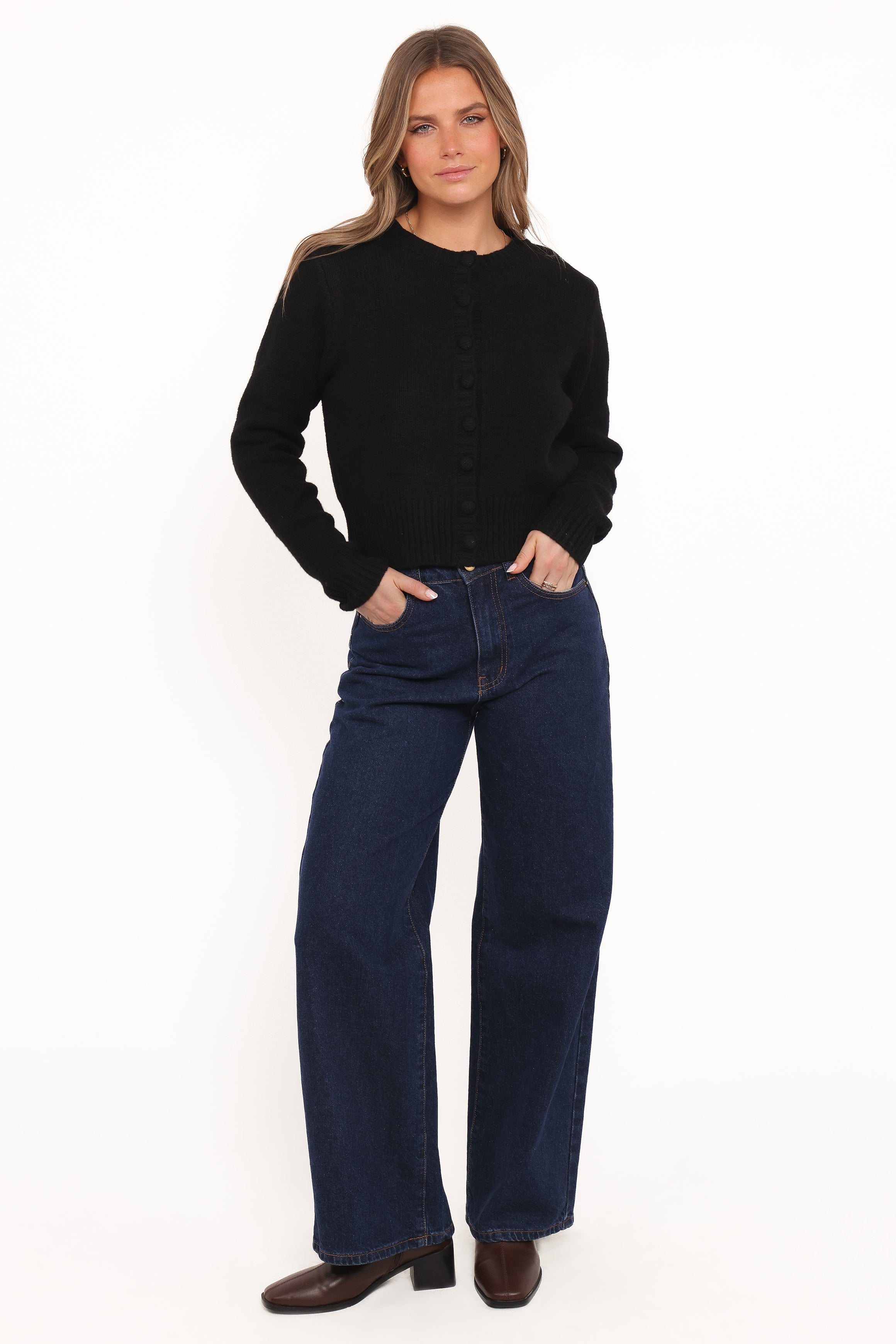 Petal and Pup USA KNITWEAR Kanie Knit Cardigan - Black