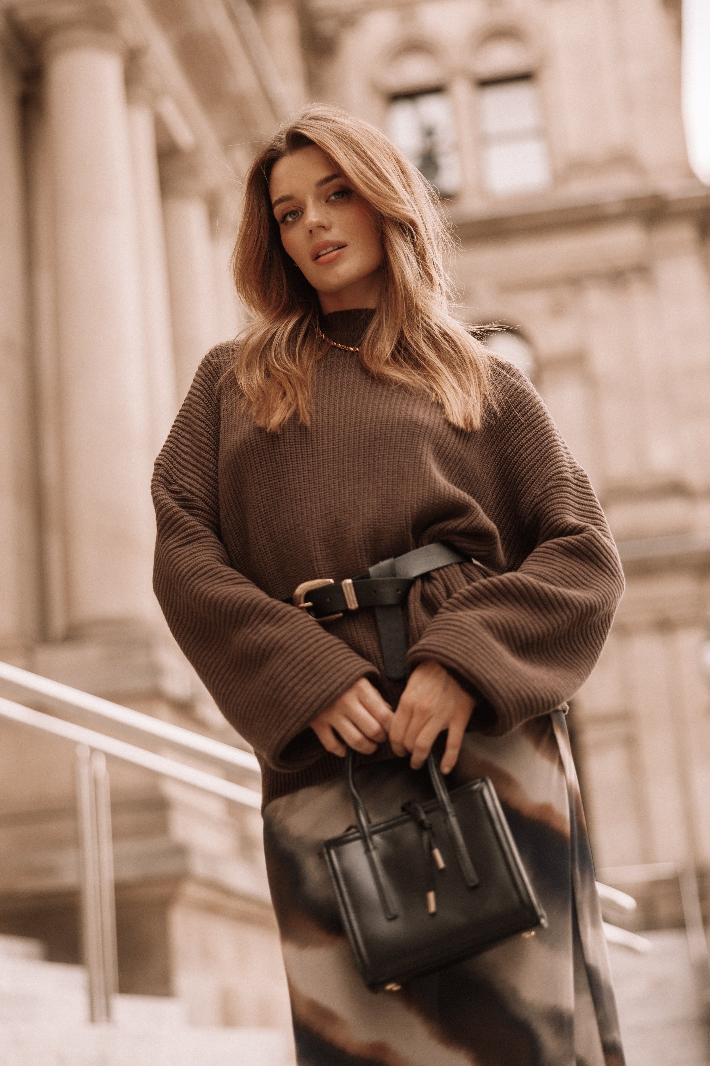 Petal and Pup USA KNITWEAR Katty Knit Sweater - Chocolate Brown