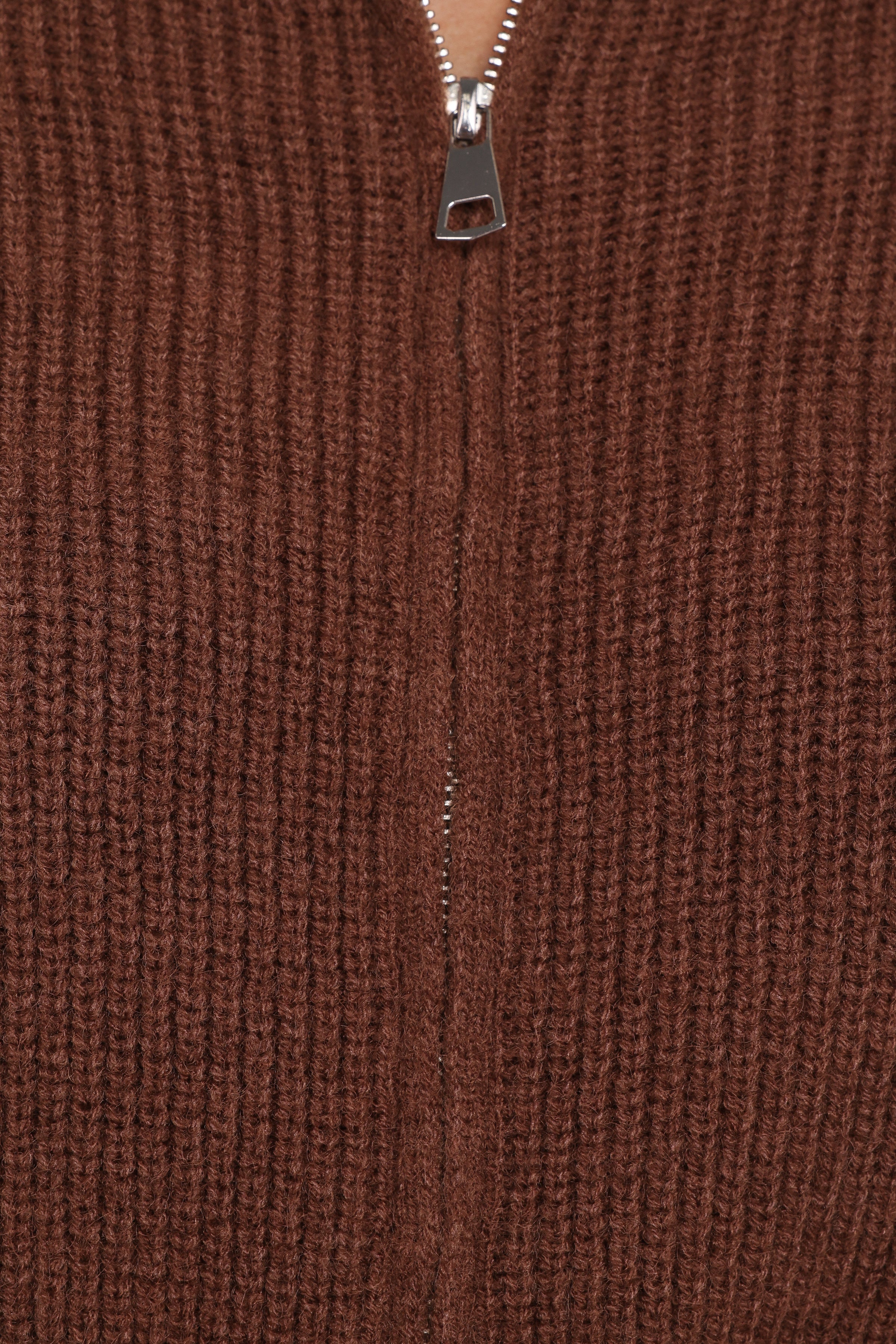 Petal and Pup USA KNITWEAR Kourtney Zip Cardigan - Brown