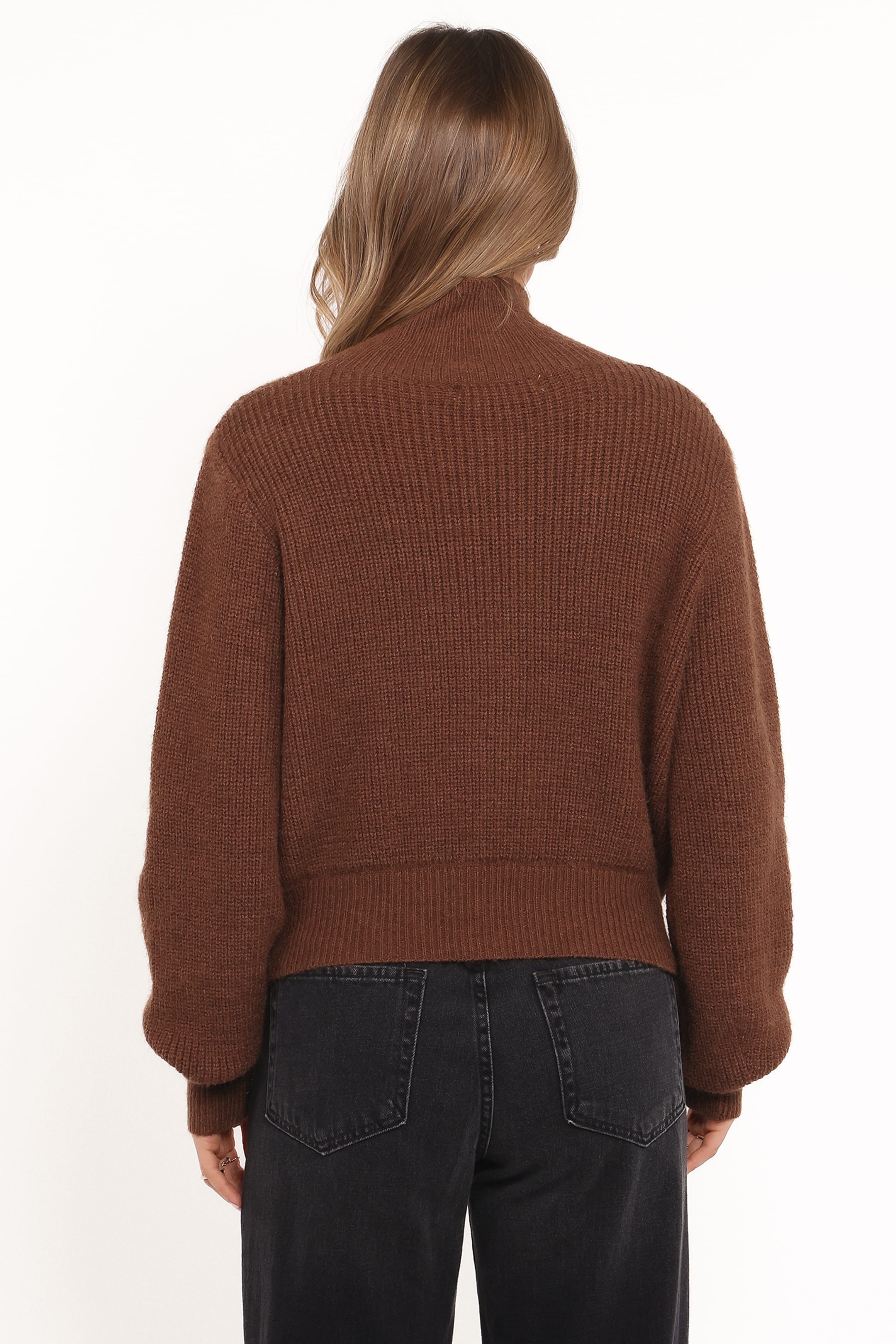 Petal and Pup USA KNITWEAR Kourtney Zip Cardigan - Brown
