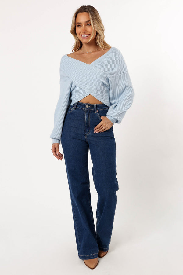 Petal and Pup USA KNITWEAR Langton Knit Sweater - Pale Blue