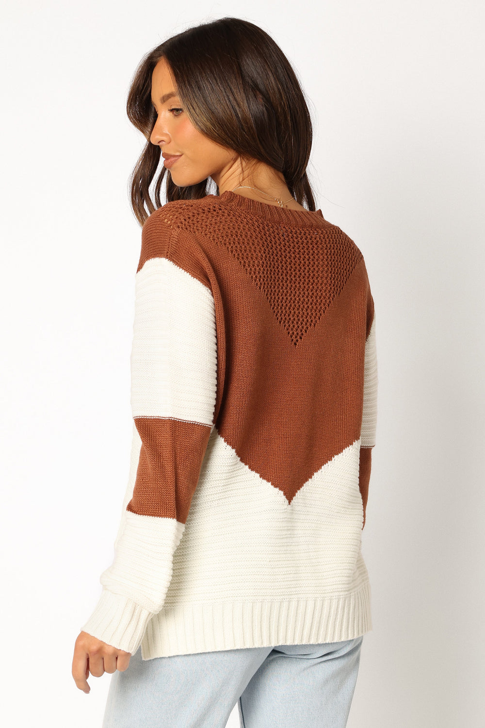 Petal and Pup USA KNITWEAR Lauryn Knit Sweater - Ivory/Camel
