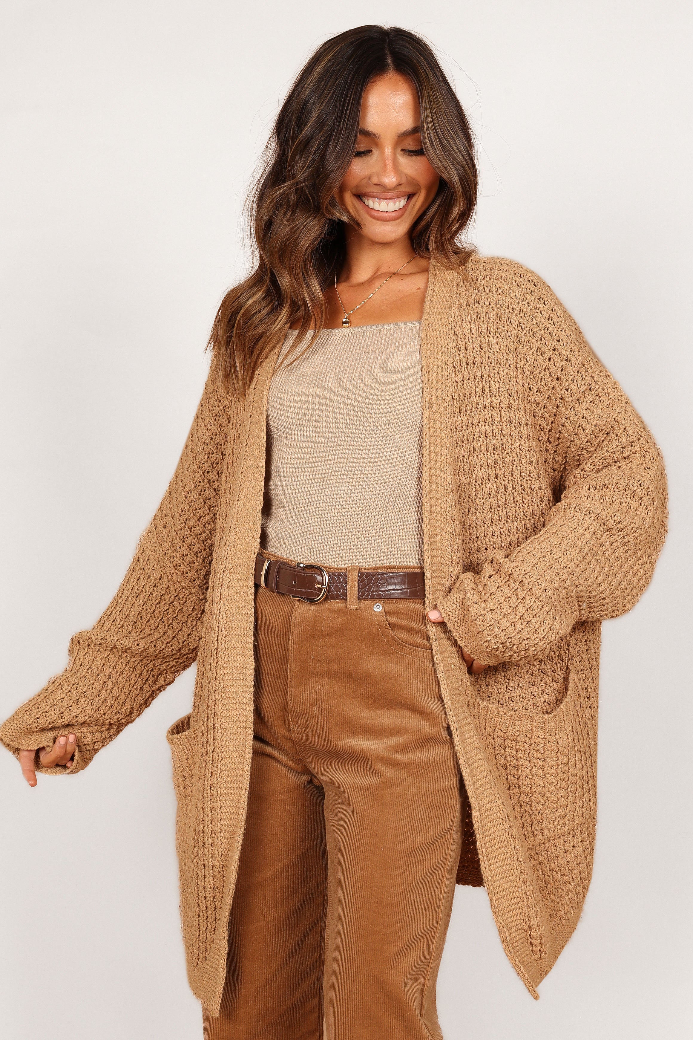 Petal and Pup USA KNITWEAR Leyonie Cardigan - Tan