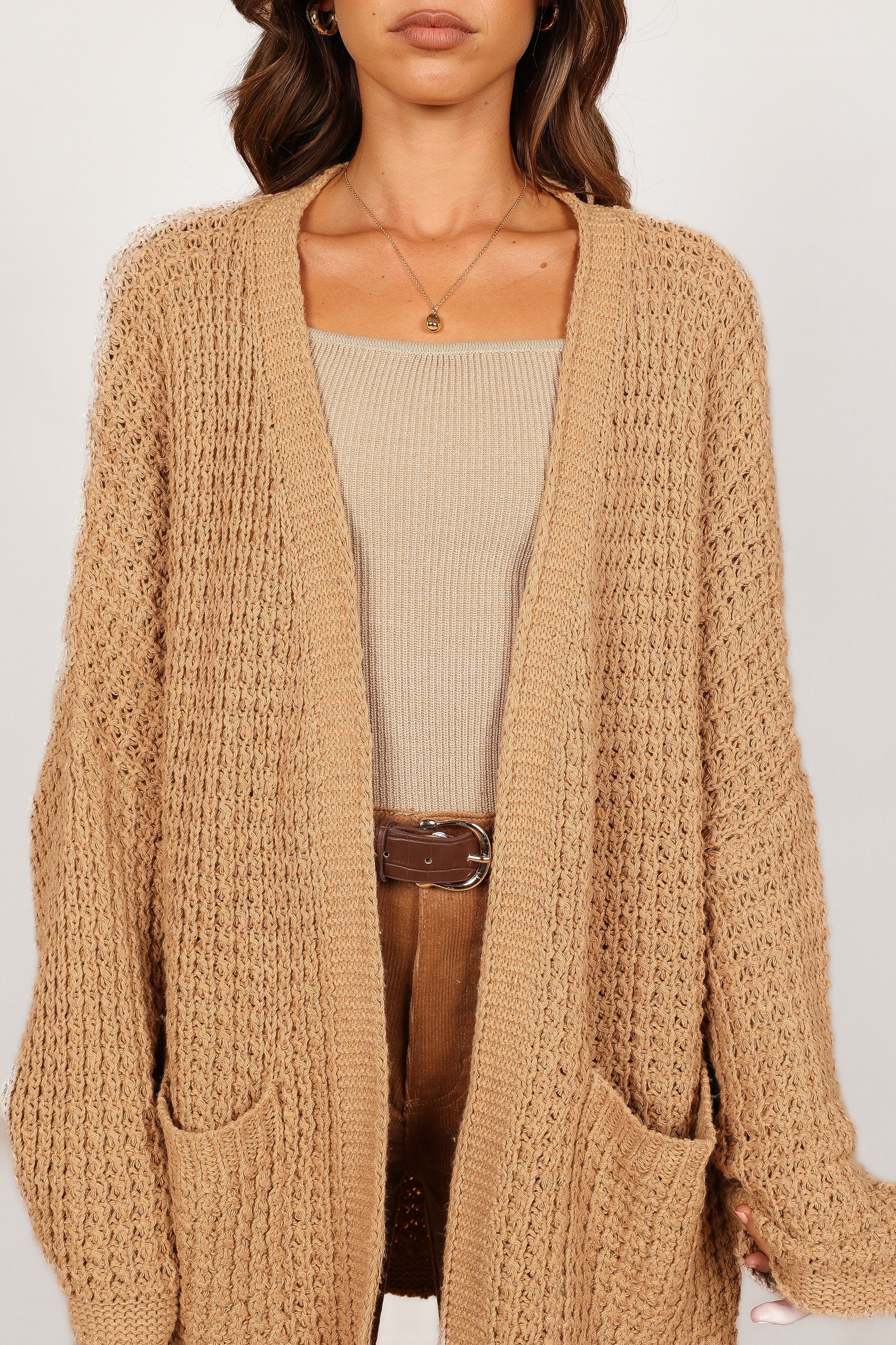 Petal and Pup USA KNITWEAR Leyonie Cardigan - Tan