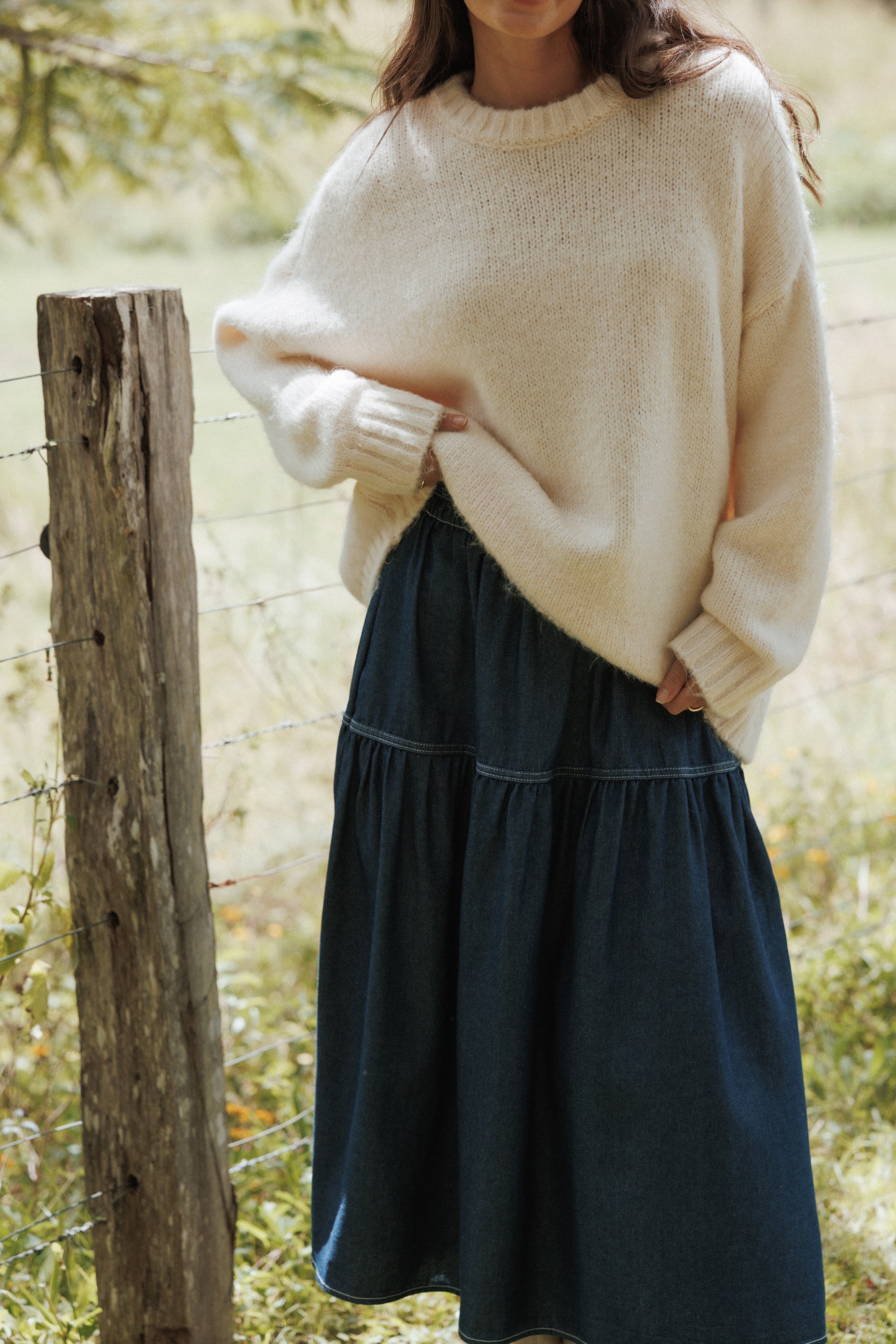 Petal and Pup USA KNITWEAR Lloyd Oversized Crew Knit Sweater - Cream