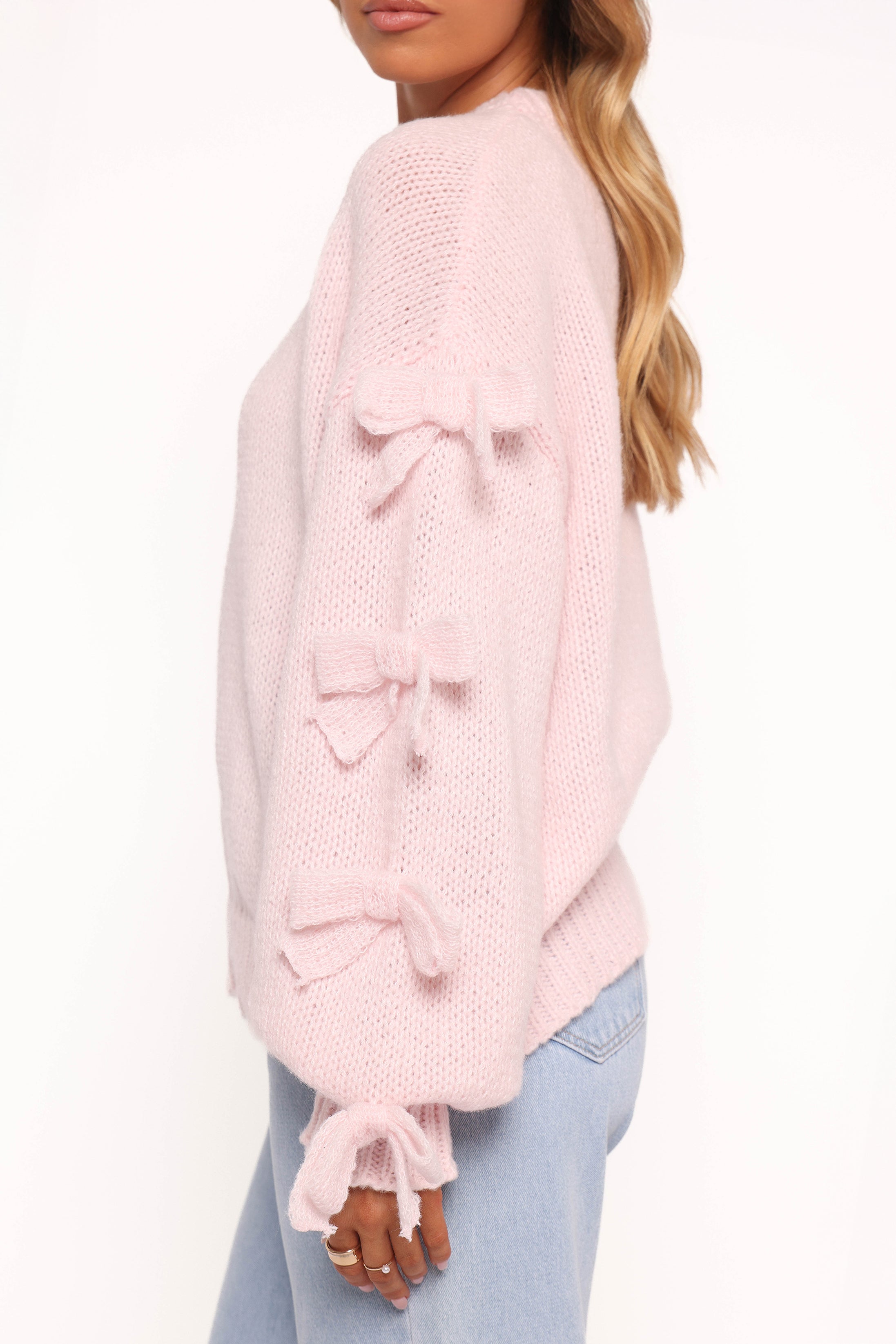 Petal and Pup USA KNITWEAR Lover Tie Sleeve Knit Sweater - Pink