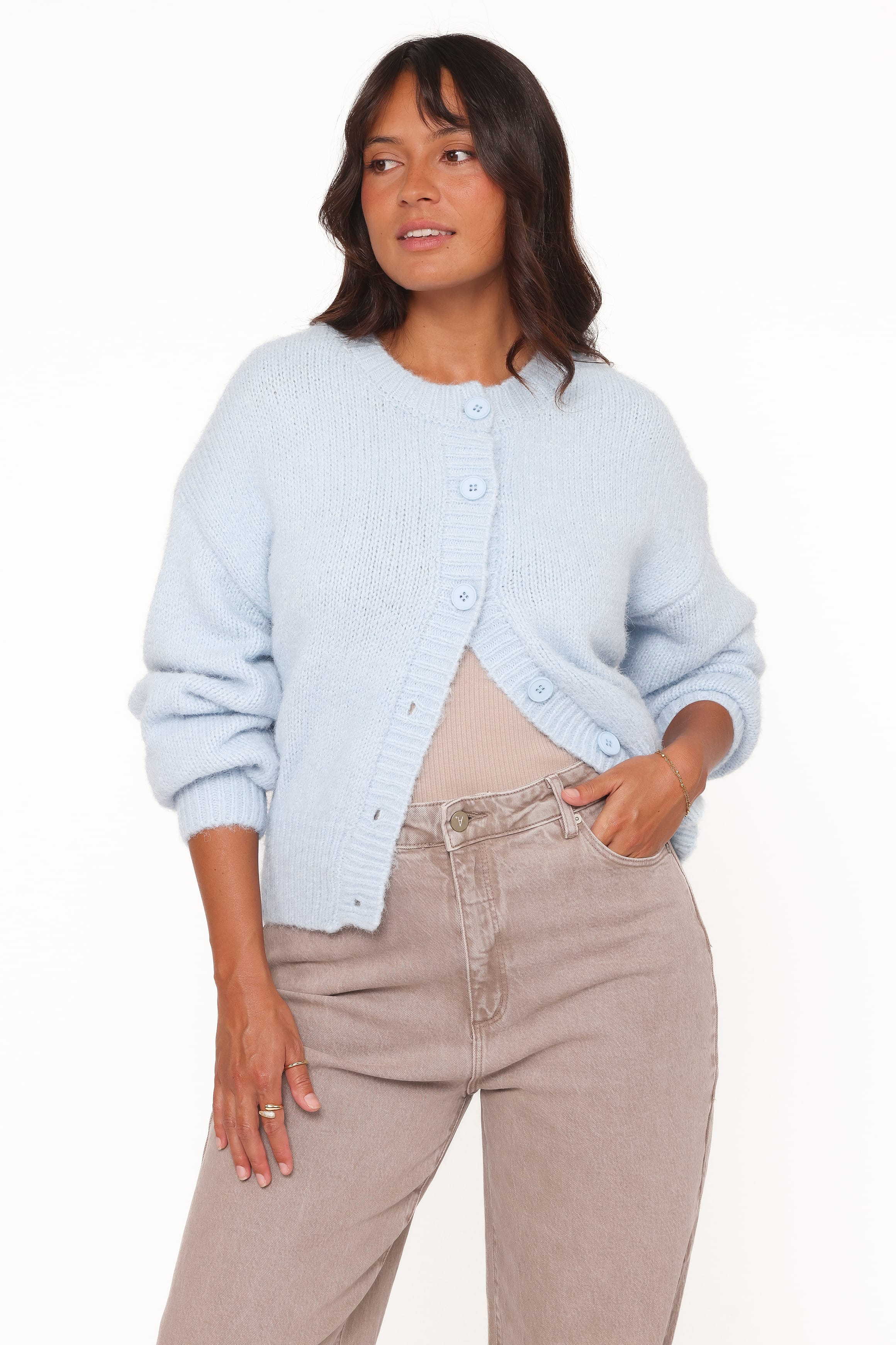 Petal and Pup USA KNITWEAR Lucah Cardigan - Baby Blue