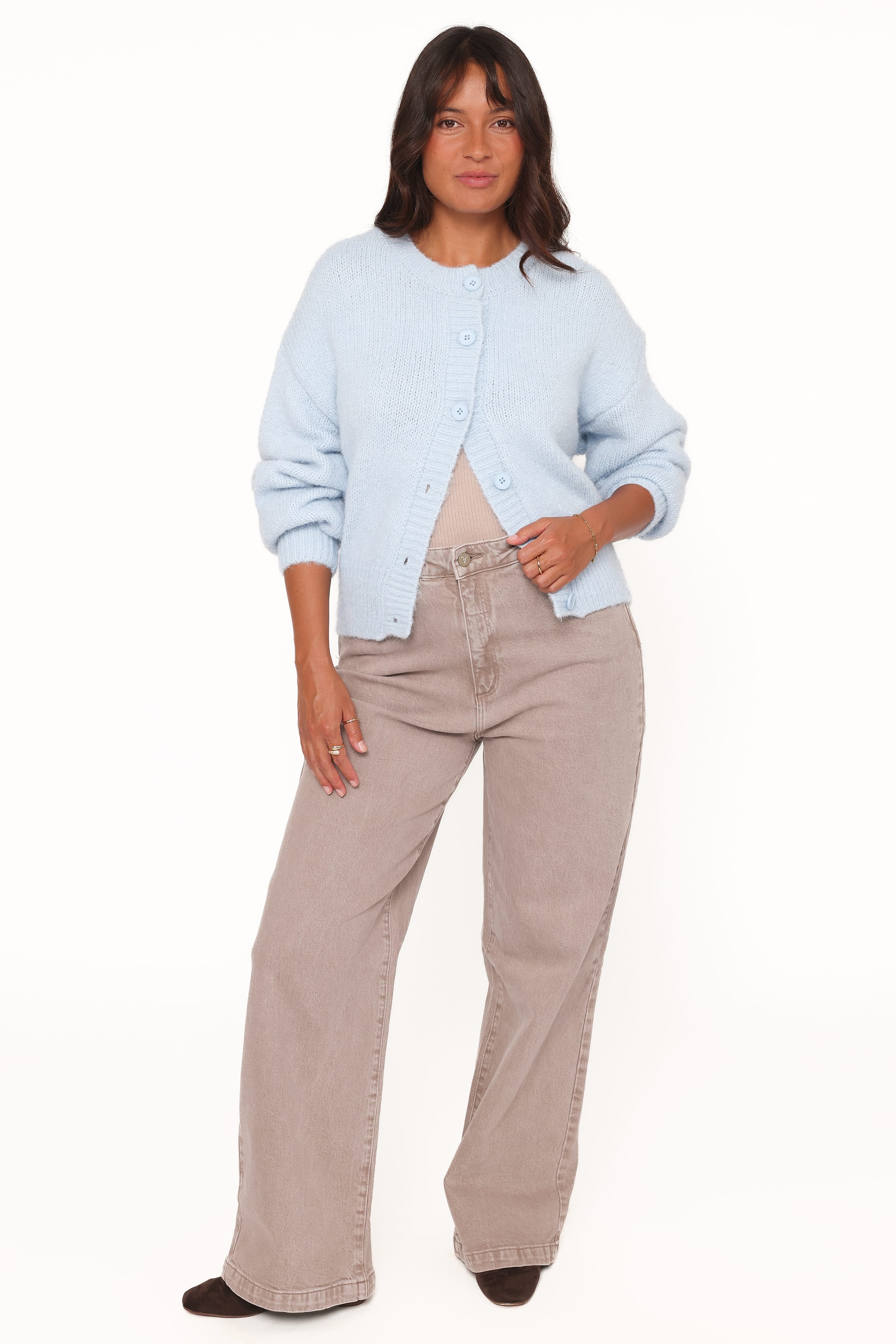 Petal and Pup USA KNITWEAR Lucah Cardigan - Baby Blue