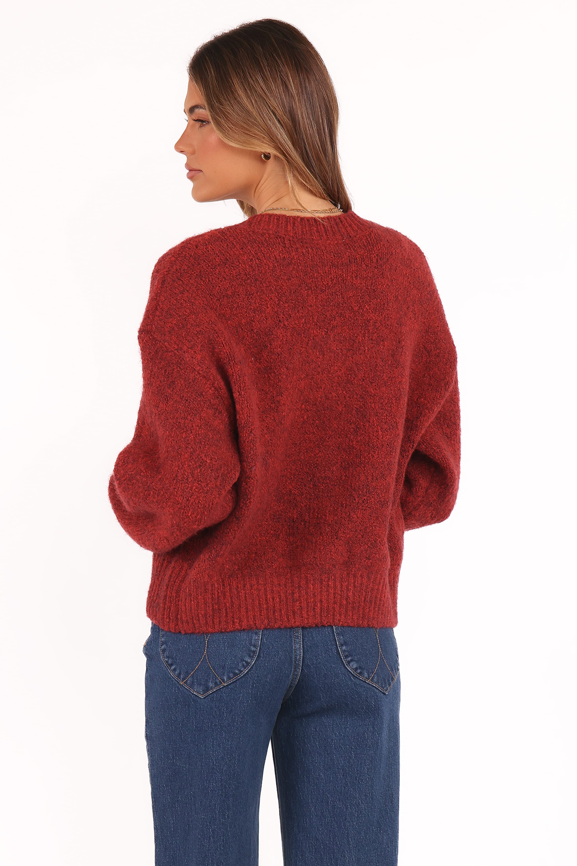 Petal and Pup USA KNITWEAR Lucah Cardigan - Dark Red