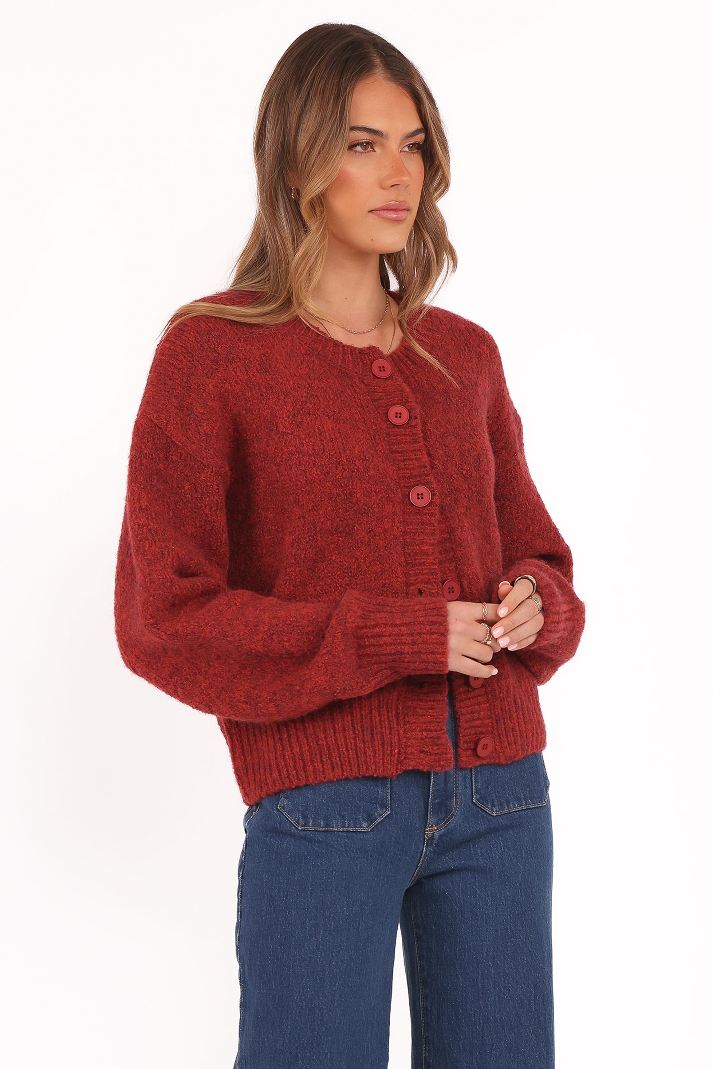 Petal and Pup USA KNITWEAR Lucah Cardigan - Dark Red