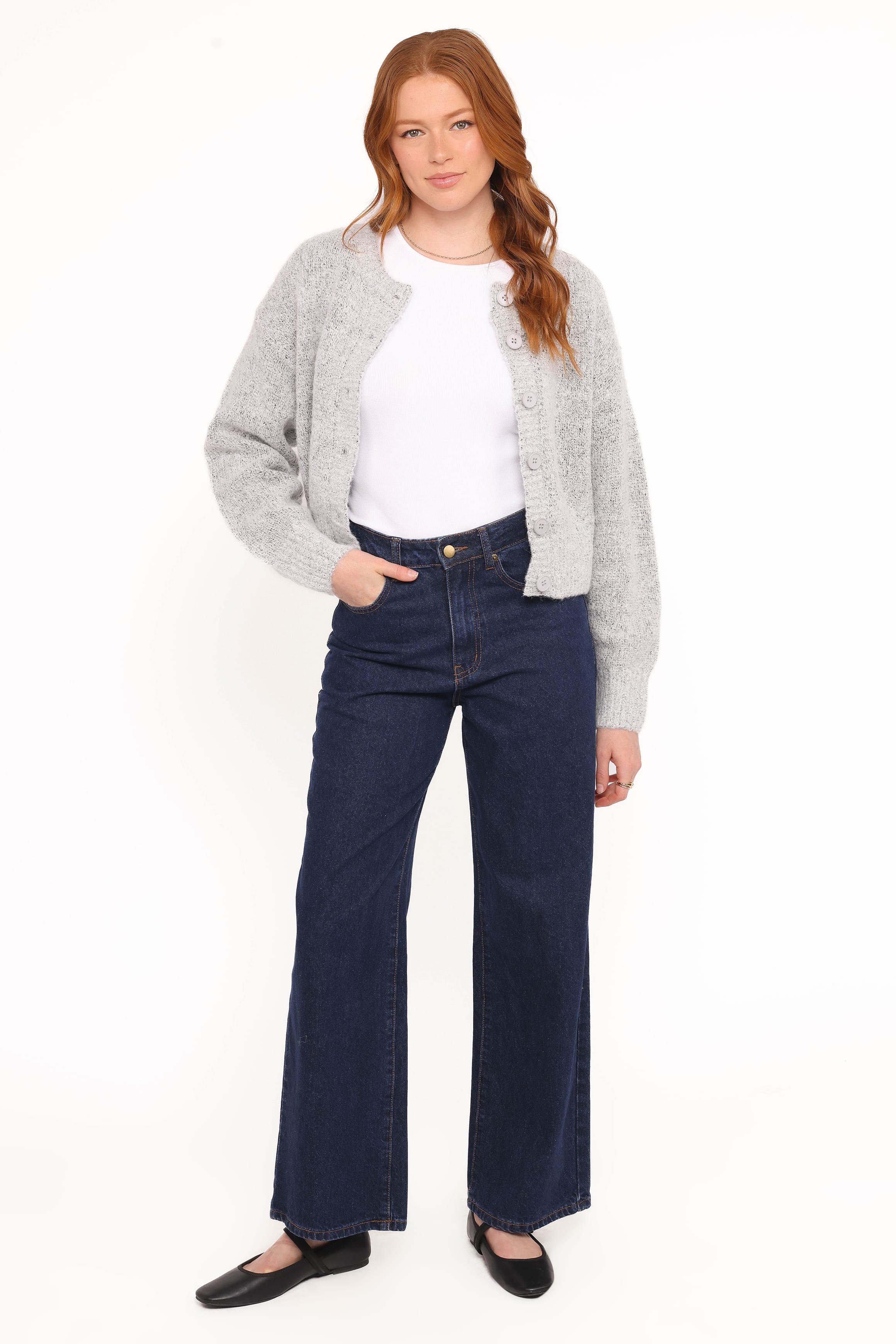 Petal and Pup USA KNITWEAR Lucah Cardigan - Grey