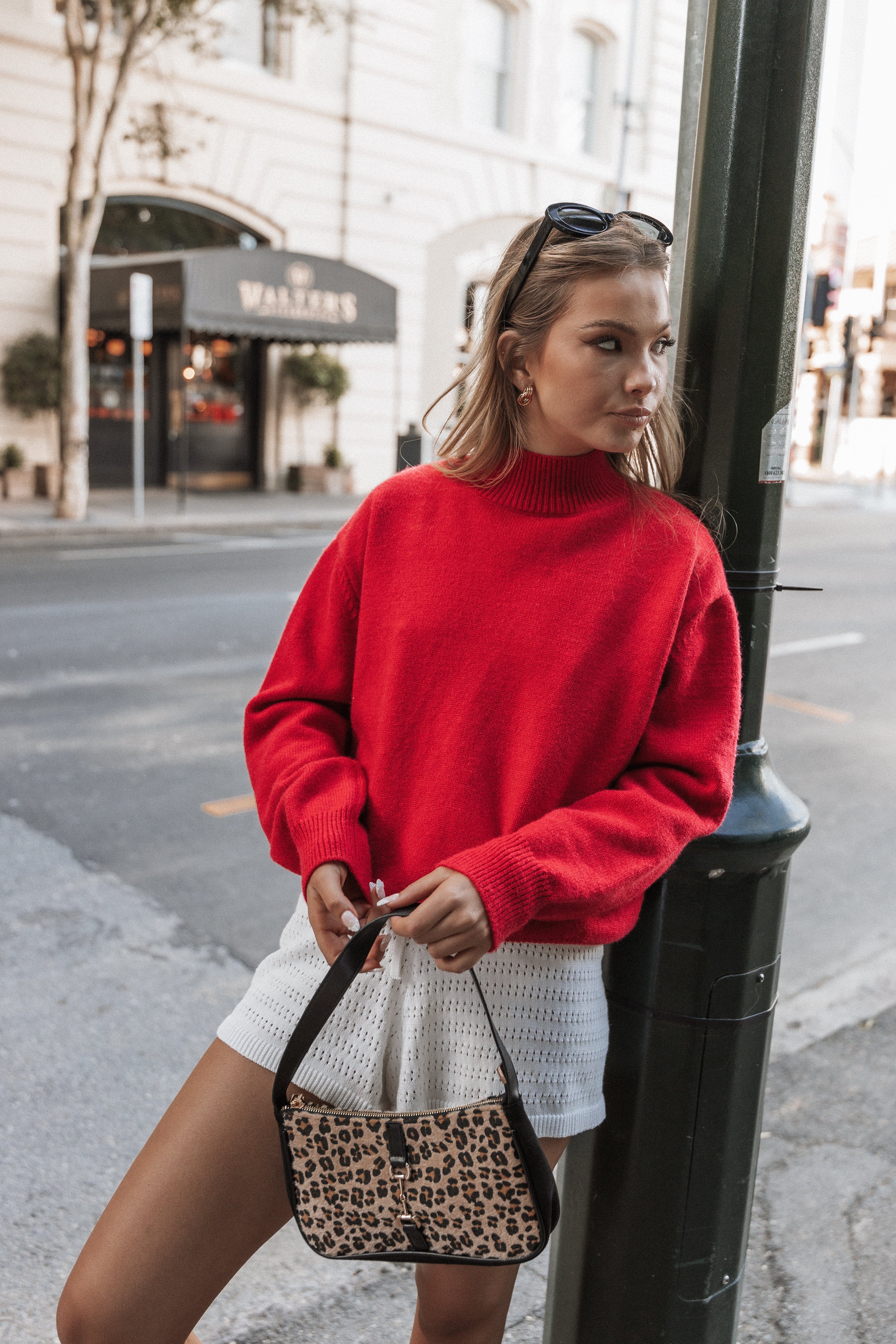 Petal and Pup USA KNITWEAR Luda Mockneck Knit Sweater - Red