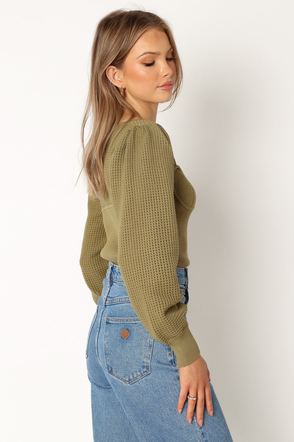 Petal and Pup USA KNITWEAR Madalyn Knit Sweater - Olive