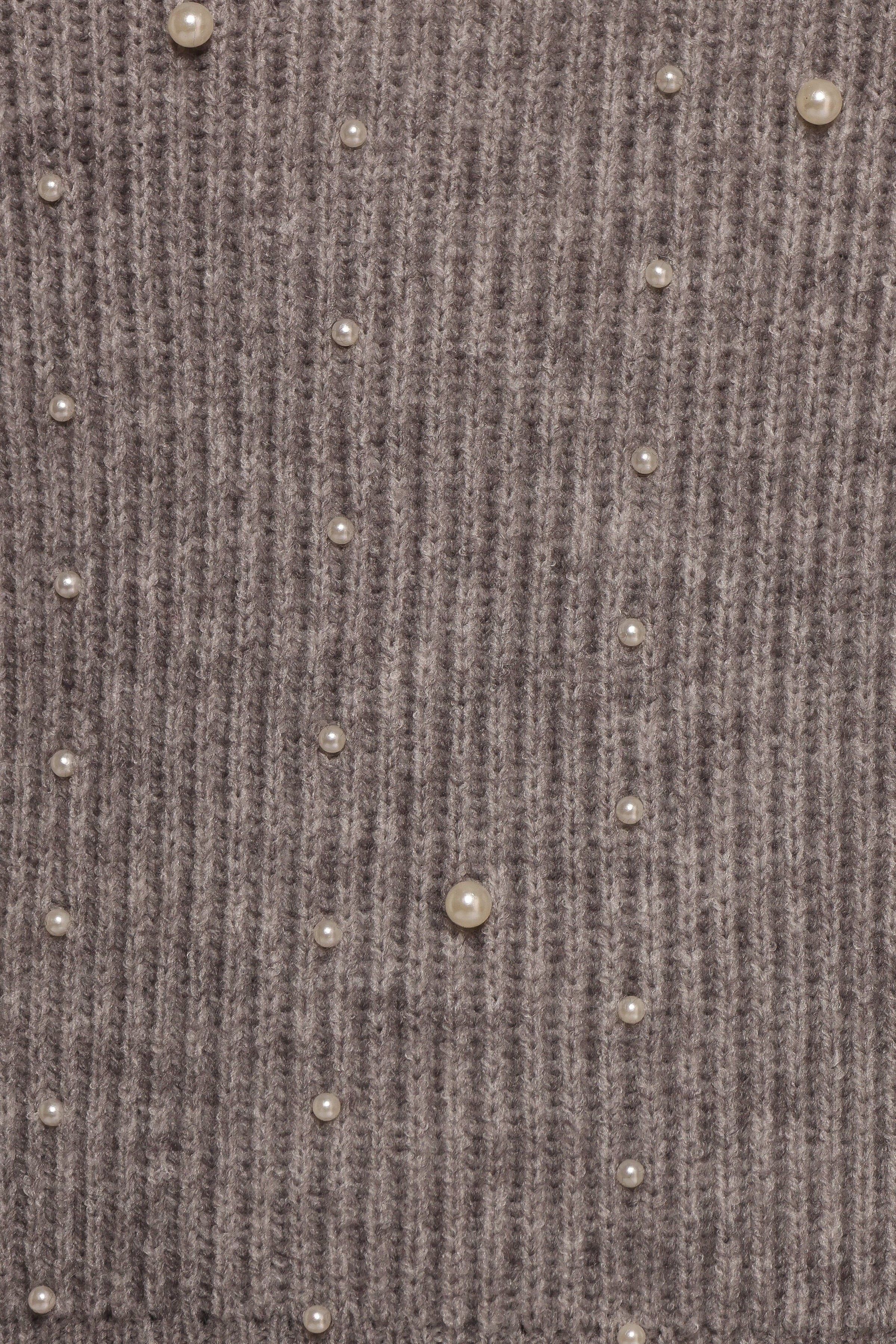 Petal and Pup USA KNITWEAR Makena Pearl Detail Knit Sweater - Heather Grey
