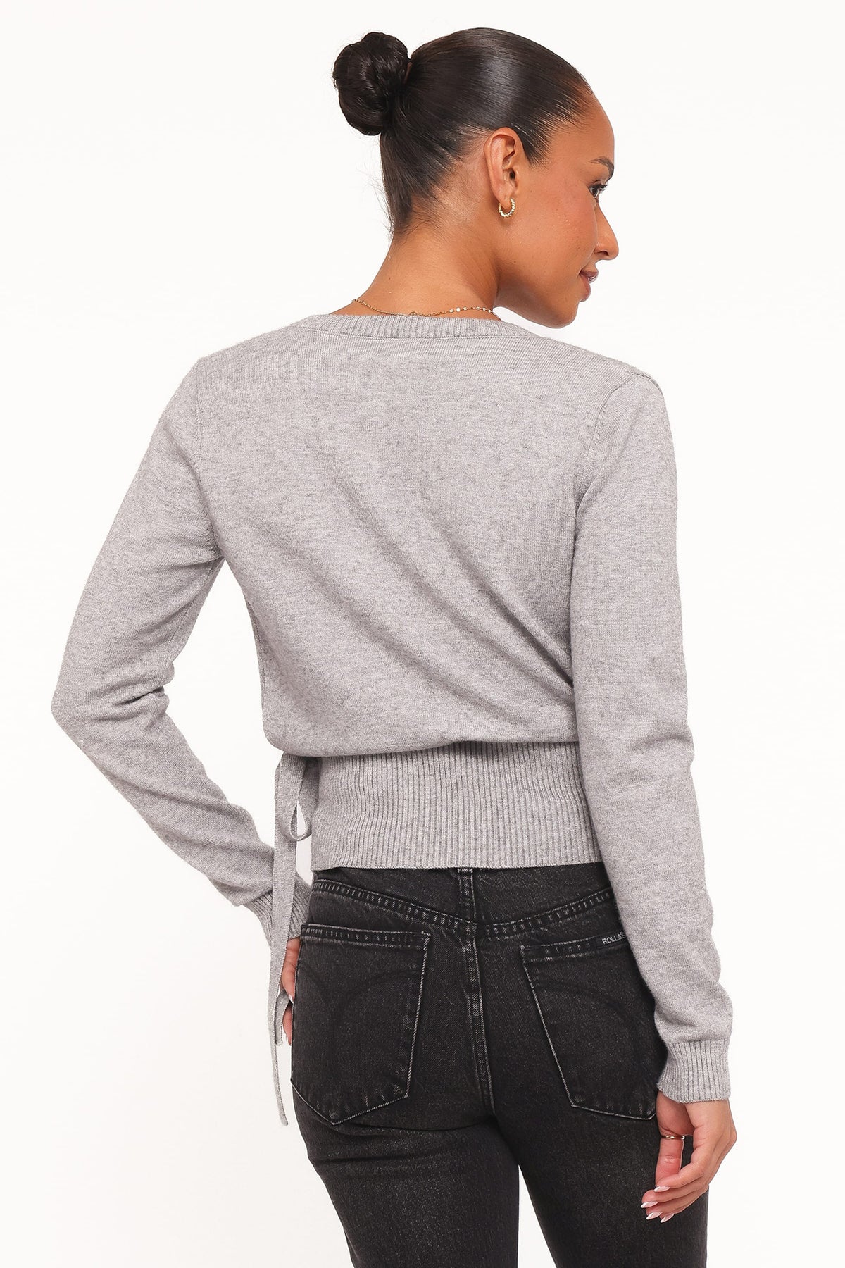 Petal and Pup USA KNITWEAR Marshall Wrap Knit Sweater - Grey