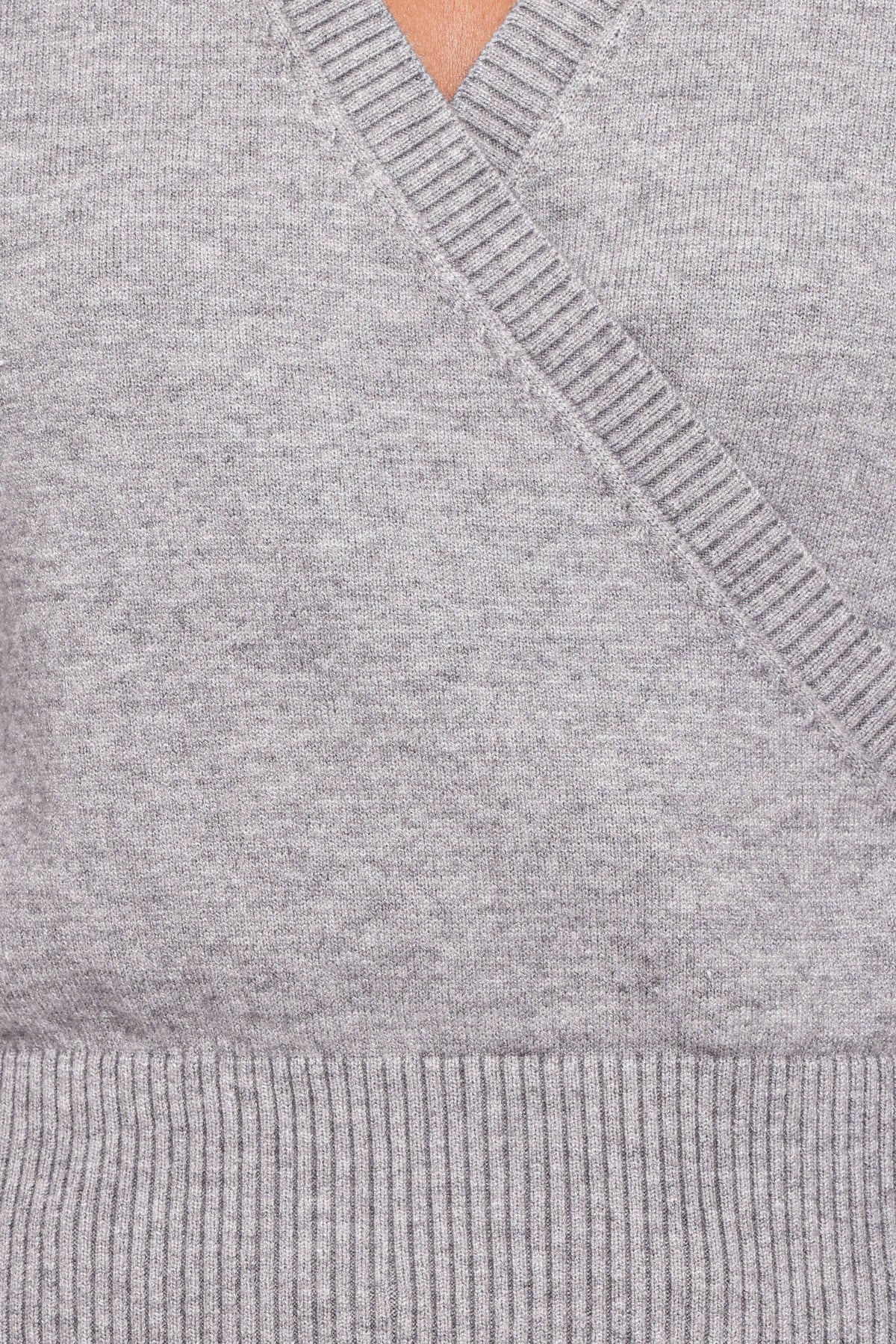 Petal and Pup USA KNITWEAR Marshall Wrap Knit Sweater - Grey