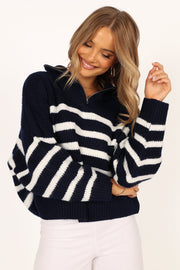 Petal and Pup USA KNITWEAR Miranda Knit Sweater - Navy