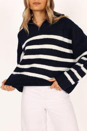 Petal and Pup USA KNITWEAR Miranda Knit Sweater - Navy