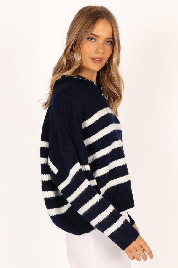 Petal and Pup USA KNITWEAR Miranda Knit Sweater - Navy