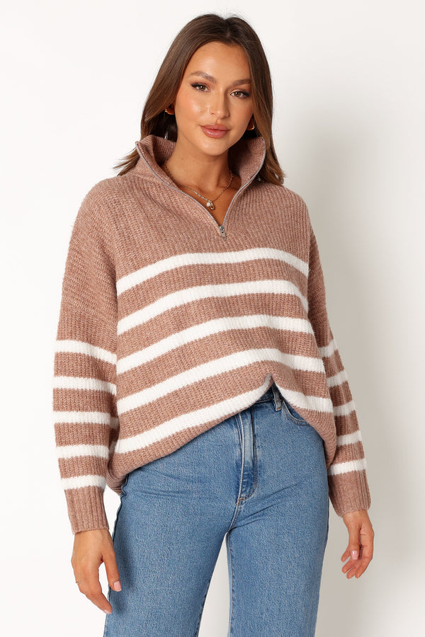 Petal and Pup USA KNITWEAR Miranda Knit Sweater - Taupe