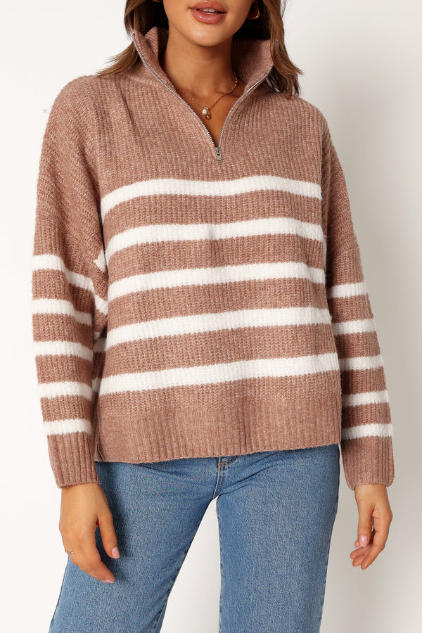 Petal and Pup USA KNITWEAR Miranda Knit Sweater - Taupe