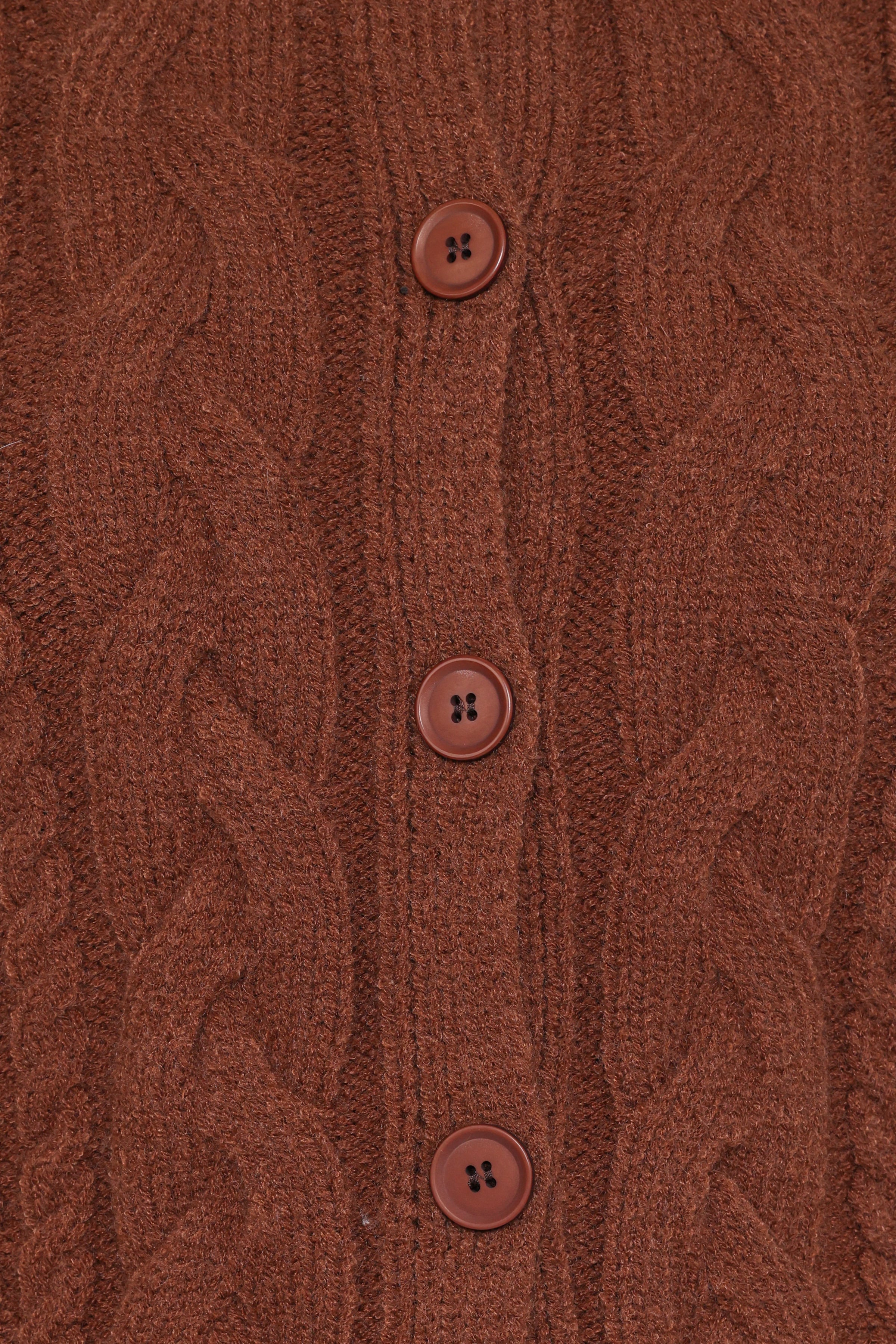 Petal and Pup USA KNITWEAR Nika Cable Knit Cardigan - Brown