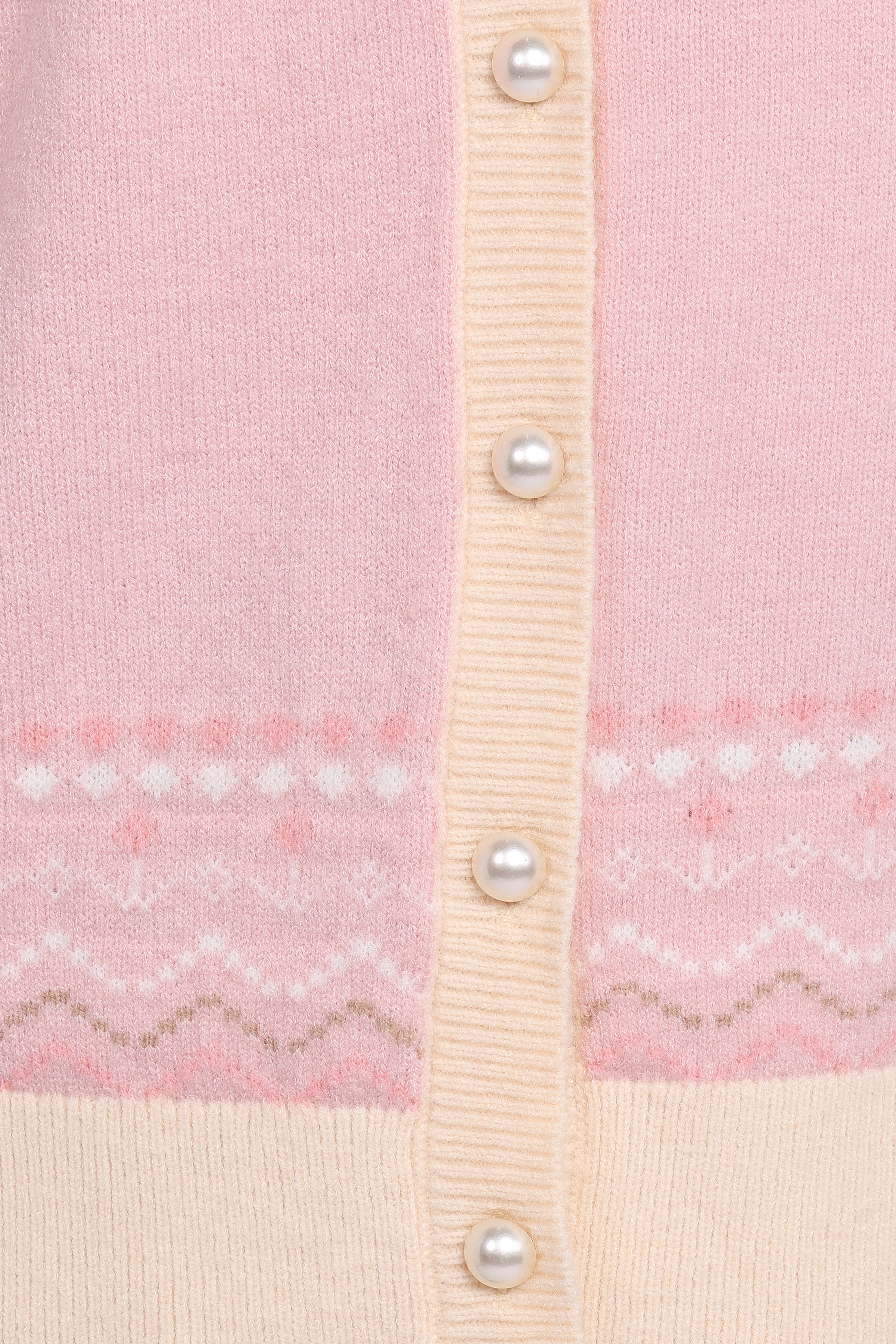 Petal and Pup USA KNITWEAR Poppi Fairisle Cardigan - Pink