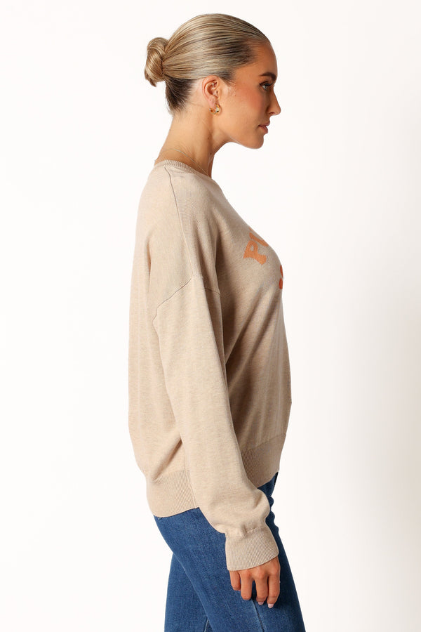 Petal and Pup USA KNITWEAR Pumpkin Spice Knit Sweater - Oatmeal