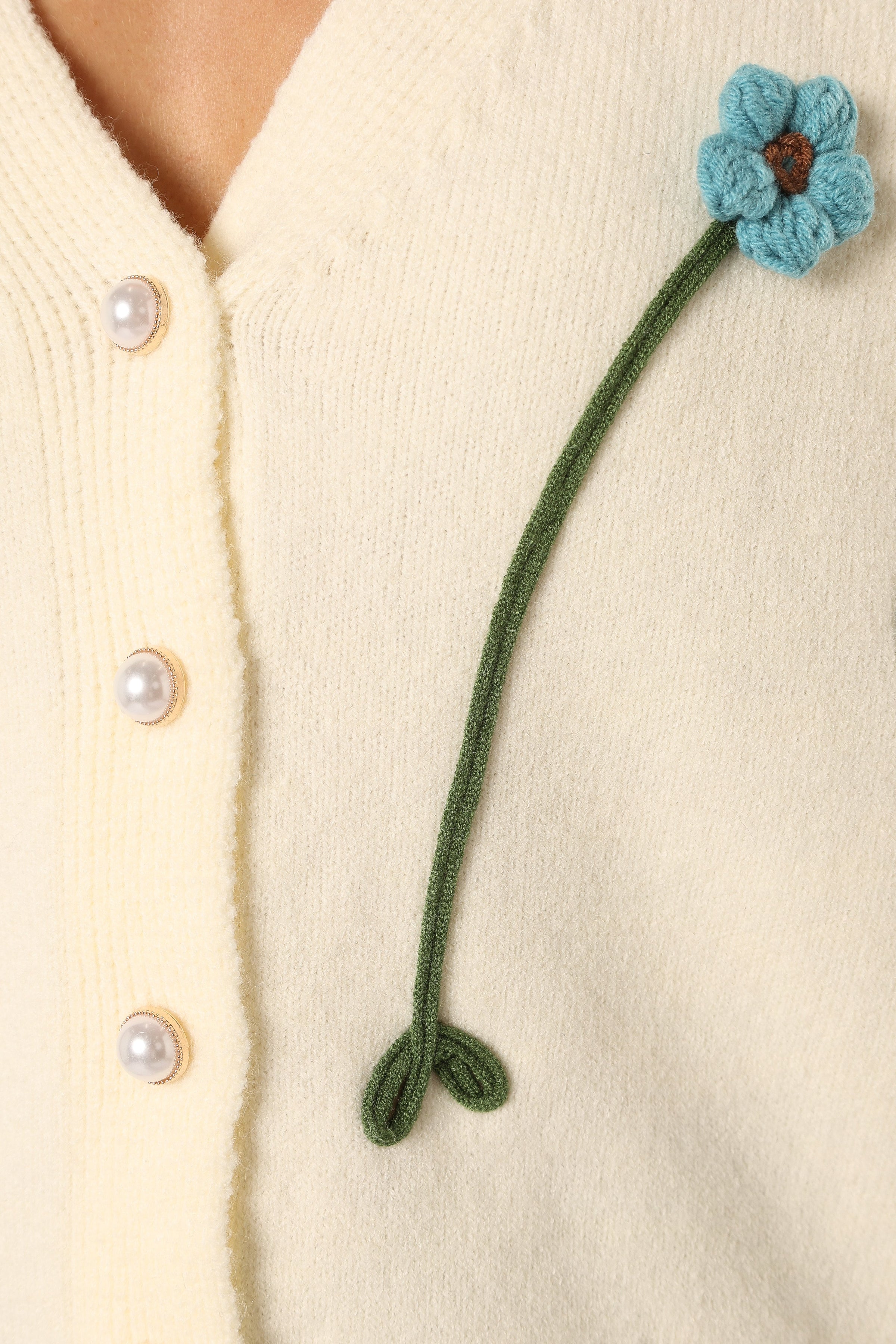 Petal and Pup USA KNITWEAR Reign Flower Cardigan - Cream