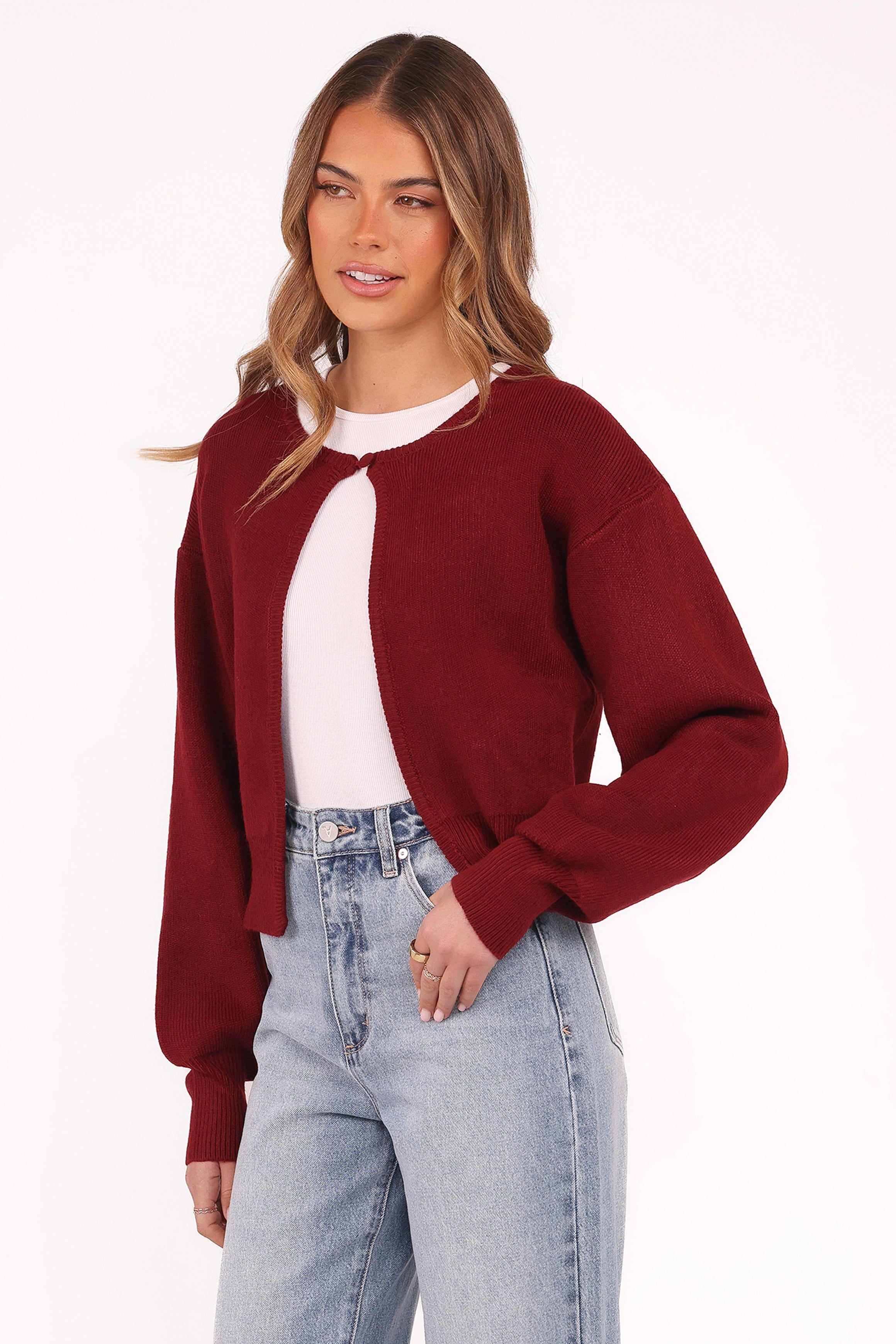 Petal and Pup USA KNITWEAR Ripley Knit Cardigan - Berry
