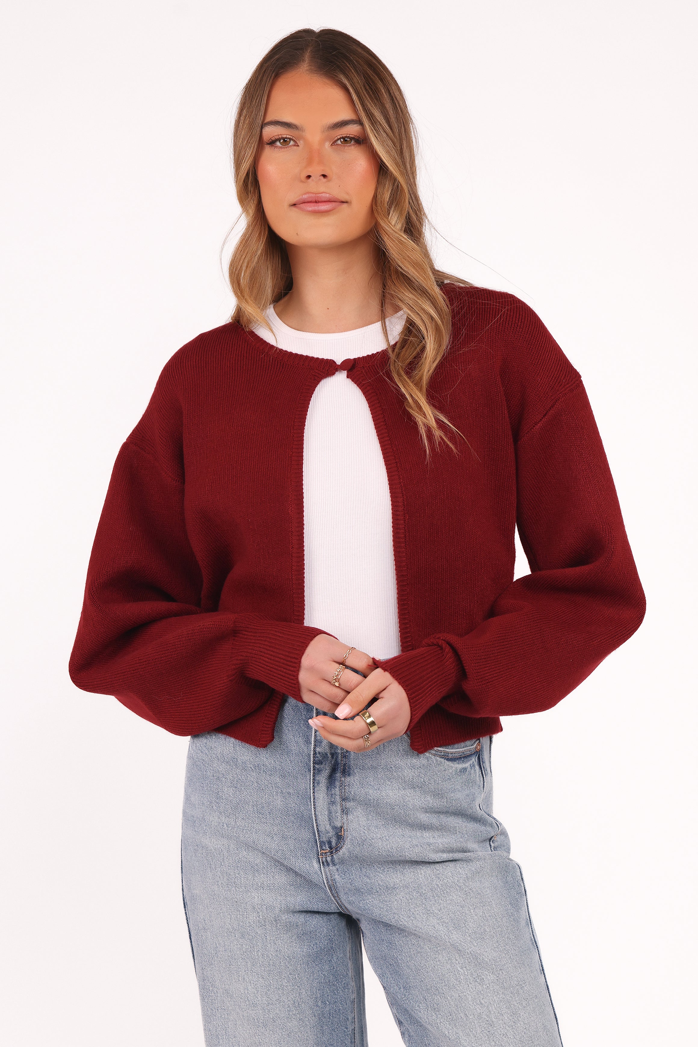 Petal and Pup USA KNITWEAR Ripley Knit Cardigan - Berry