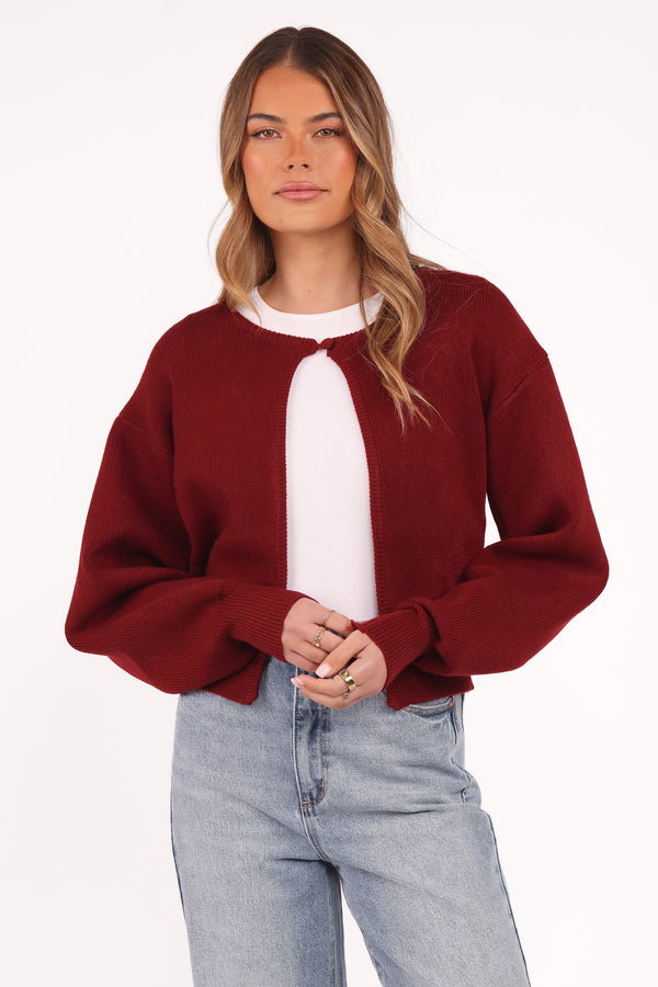Petal and Pup USA KNITWEAR Ripley Knit Cardigan - Berry