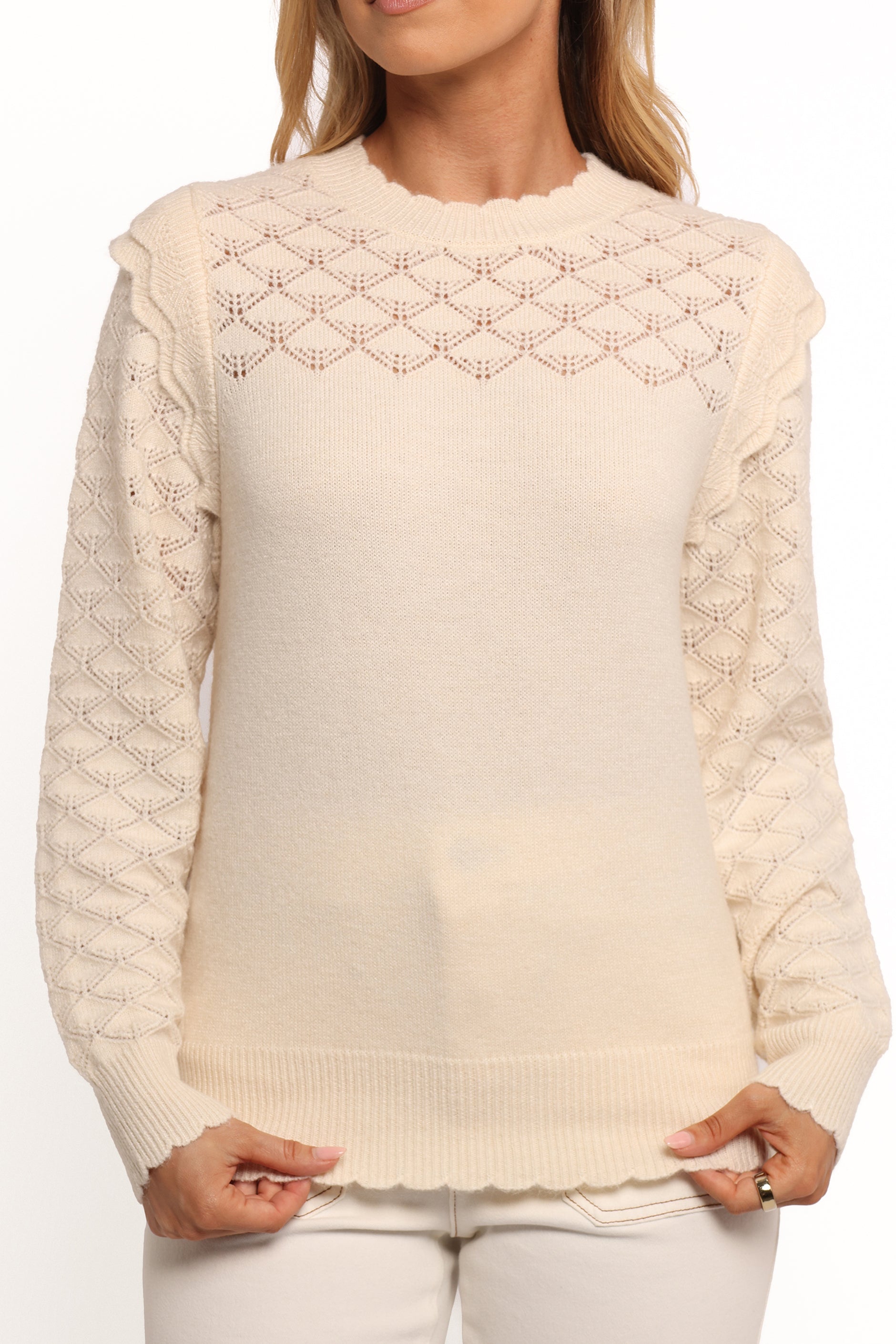 Petal and Pup USA KNITWEAR Roseanne Knit Sweater - Cream
