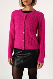Petal and Pup USA KNITWEAR Ryann Button Front Cardigan - Magenta