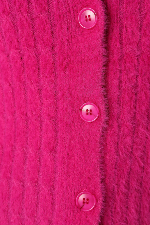 Petal and Pup USA KNITWEAR Ryann Button Front Cardigan - Magenta