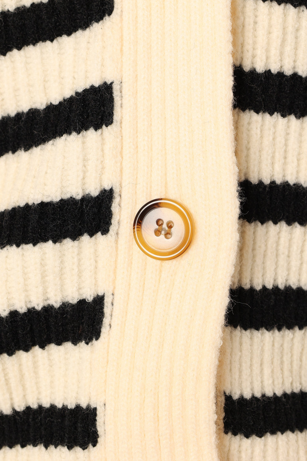 Petal and Pup USA KNITWEAR Sapphire Striped Button Front Cardigan - Beige Black