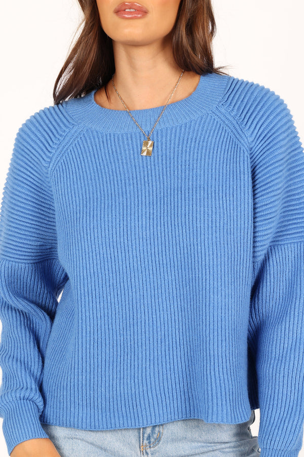 Petal and Pup USA KNITWEAR Sarah Knit Sweater - Galactic Blue