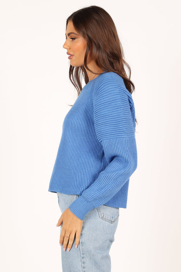 Petal and Pup USA KNITWEAR Sarah Knit Sweater - Galactic Blue