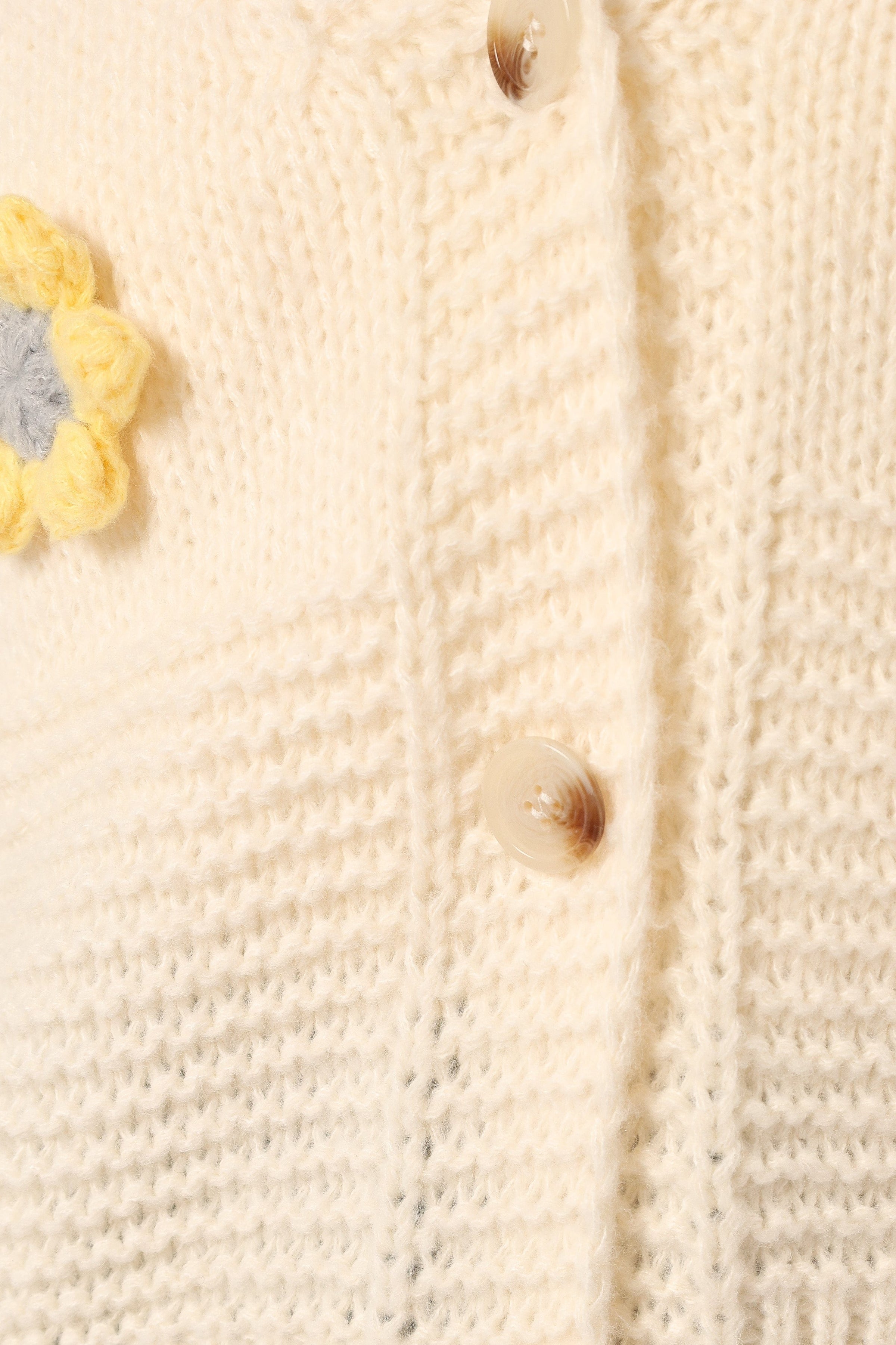 Petal and Pup USA KNITWEAR Sienna Flower Cardigan - Cream