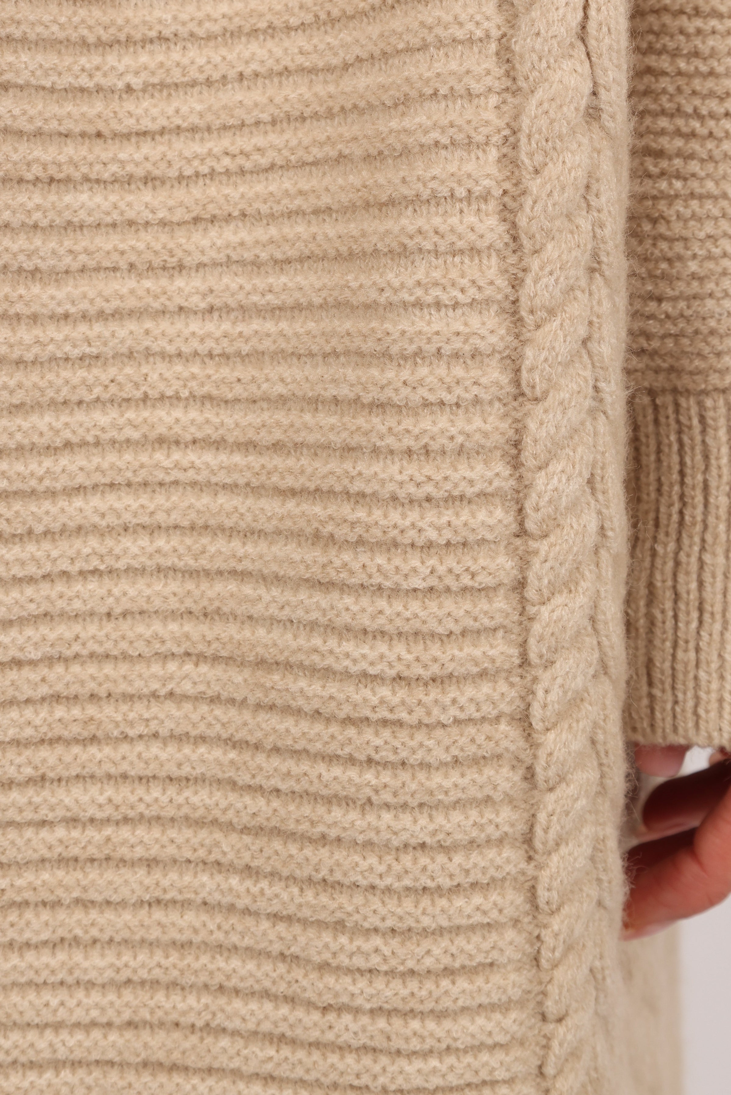 Petal and Pup USA KNITWEAR Soma Oversized Open Front Cardigan - Beige