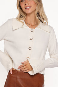 Petal and Pup USA KNITWEAR Thelma Trumpet Sleeve Cardigan - Cream